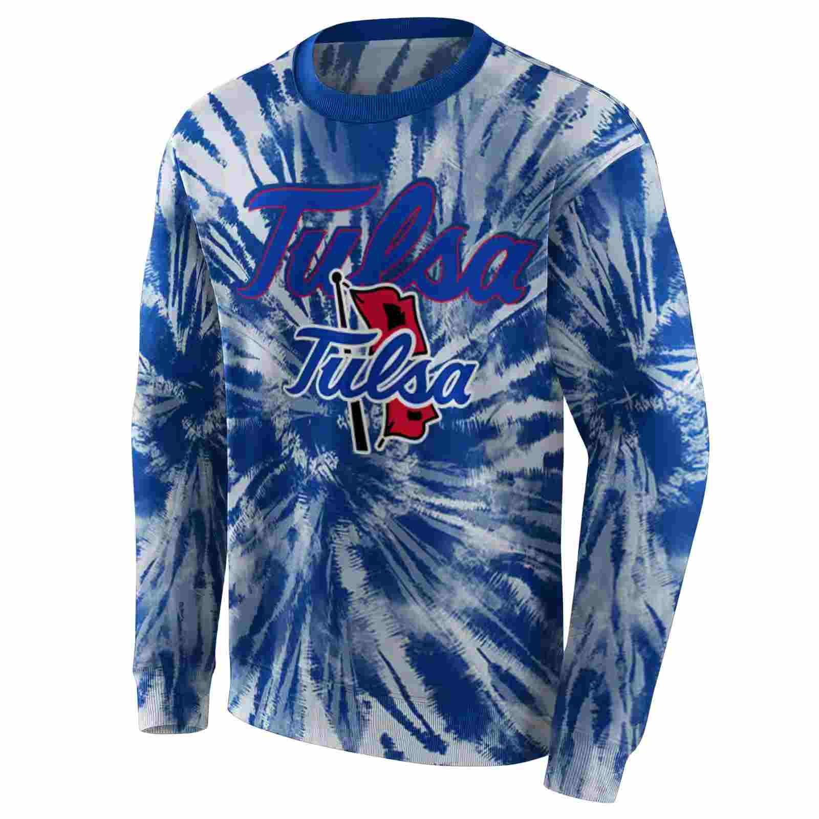 tulsa golden hurricane tie dye pattern blue hoodie new arrival