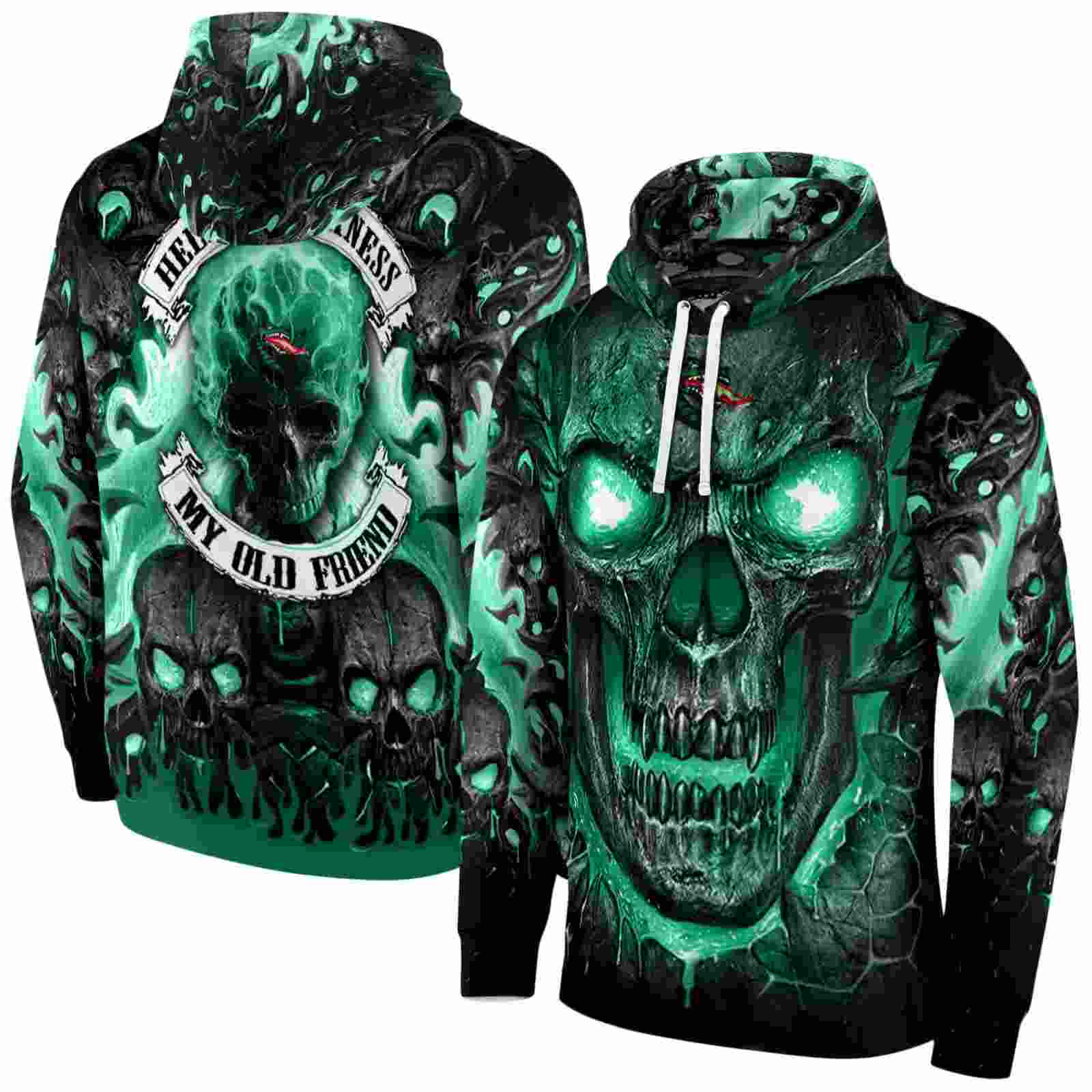 uab blazers demonic skull green black hoodie fashion forward