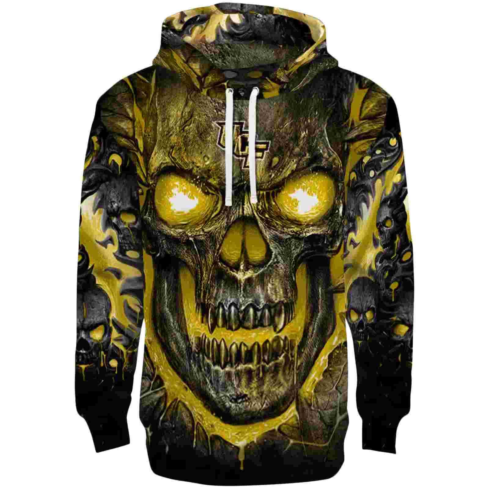 UCF Knights Demonic Skull Gold Black Hoodie