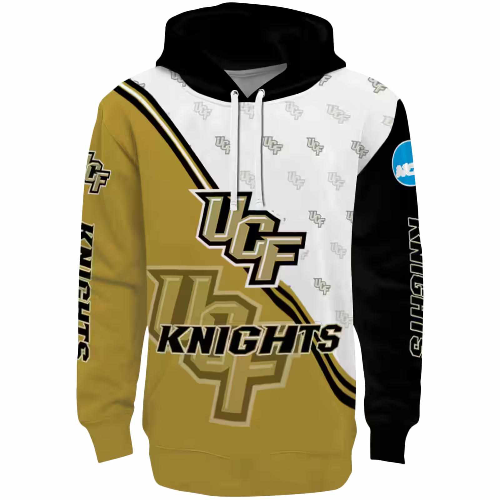 UCF Knights Diagonal Stripe Gold White Hoodie