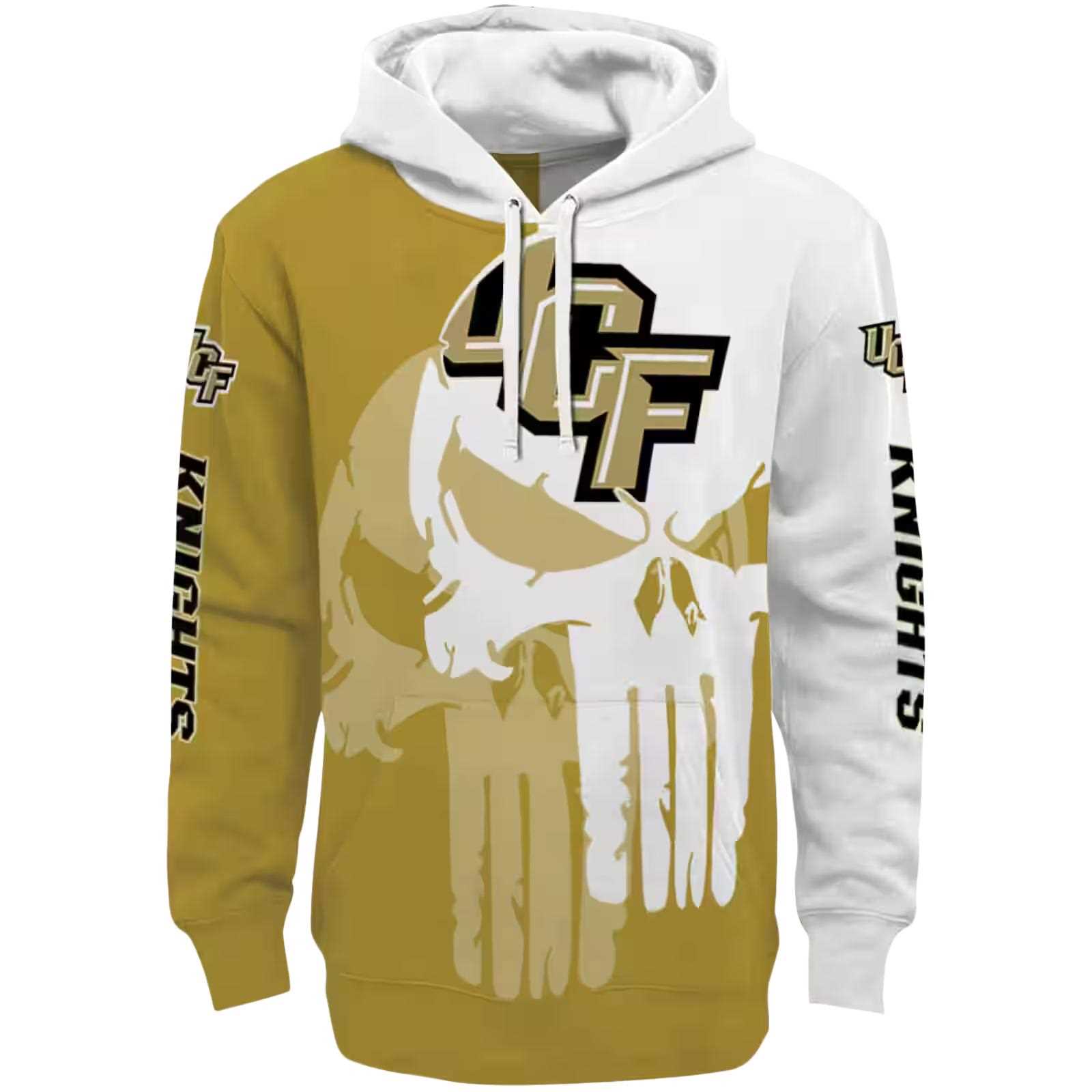 UCF Knights Graphic Punisher Gold White Hoodie