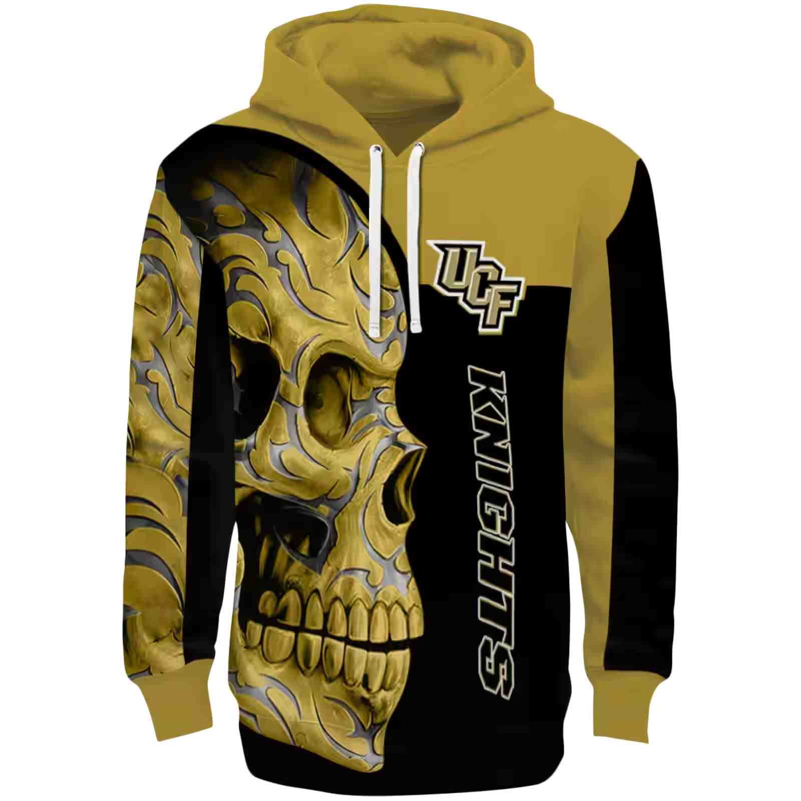 UCF Knights Skull Motif Gold Black Hoodie