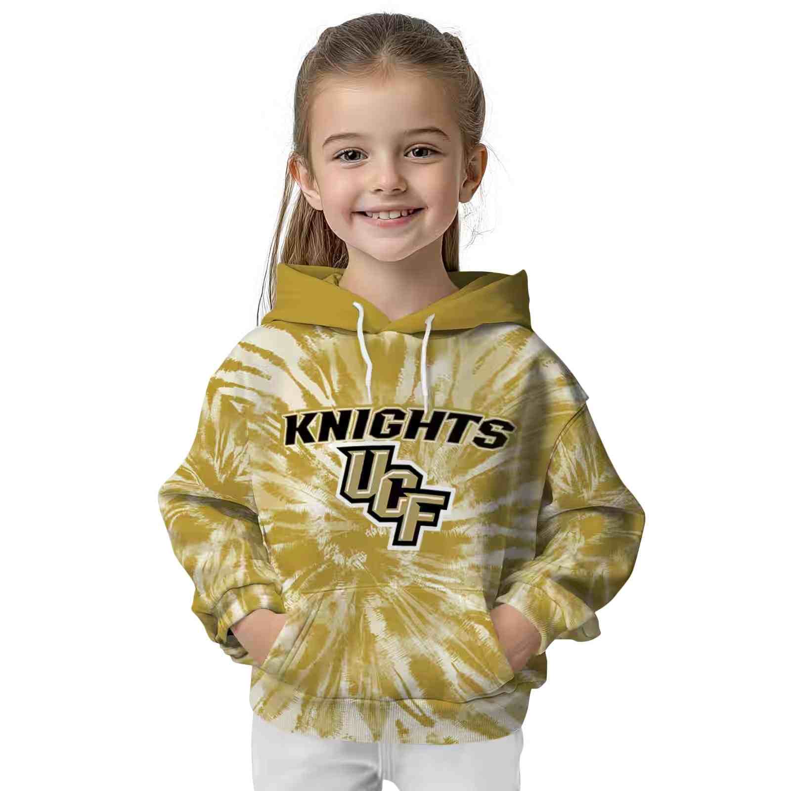 ucf knights tie dye pattern gold hoodie top rated