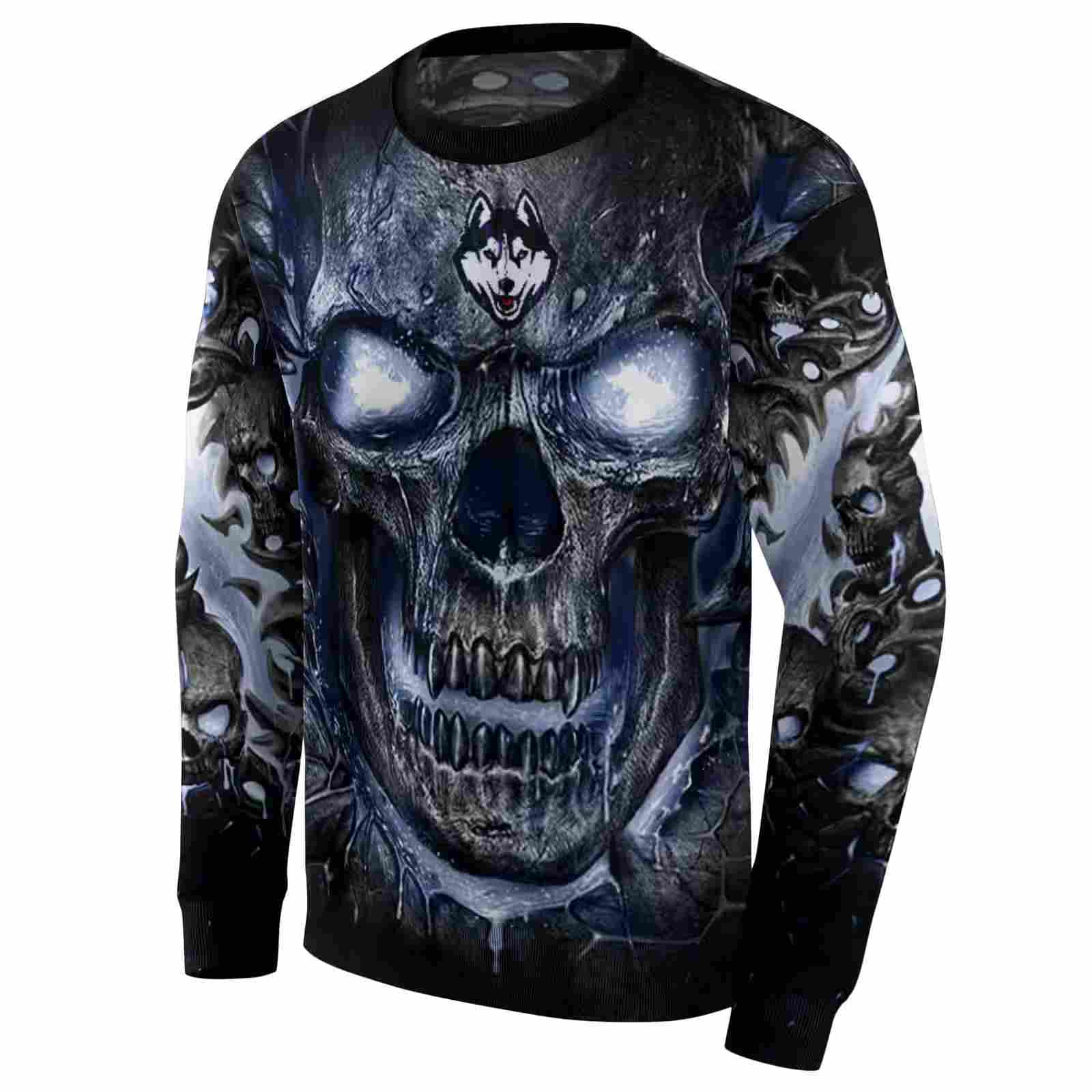 uconn huskies demonic skull blue black hoodie new arrival