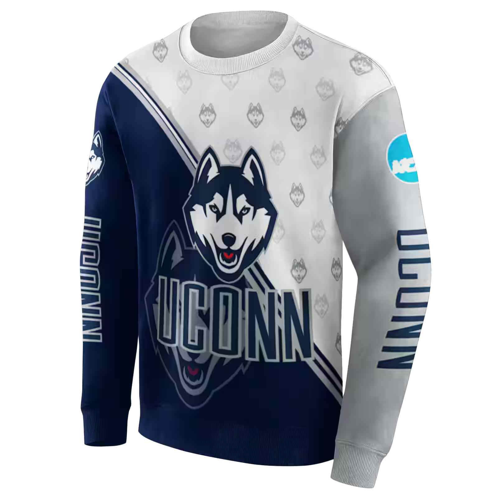 uconn huskies diagonal stripe blue white hoodie new arrival