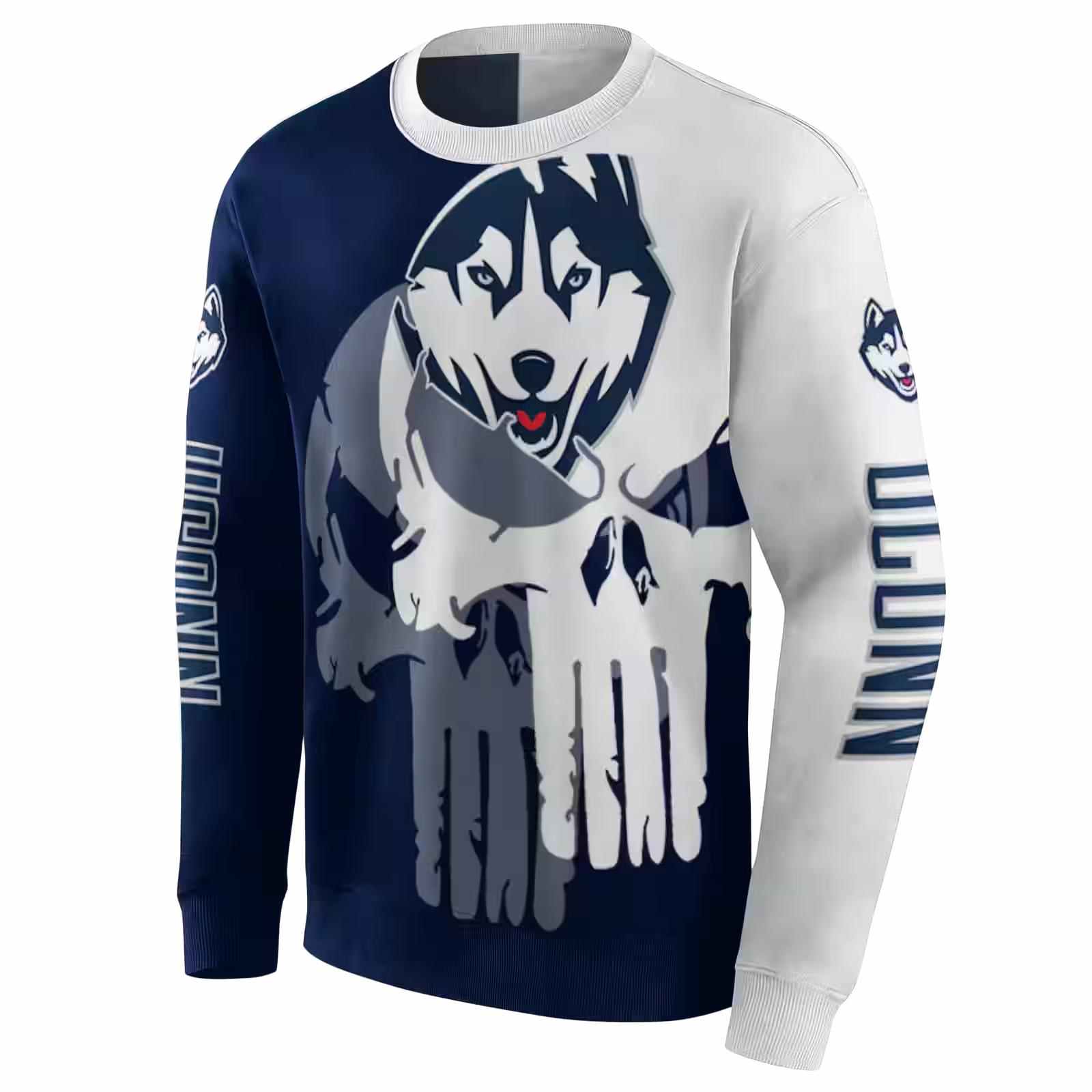 uconn huskies graphic punisher blue white hoodie new arrival