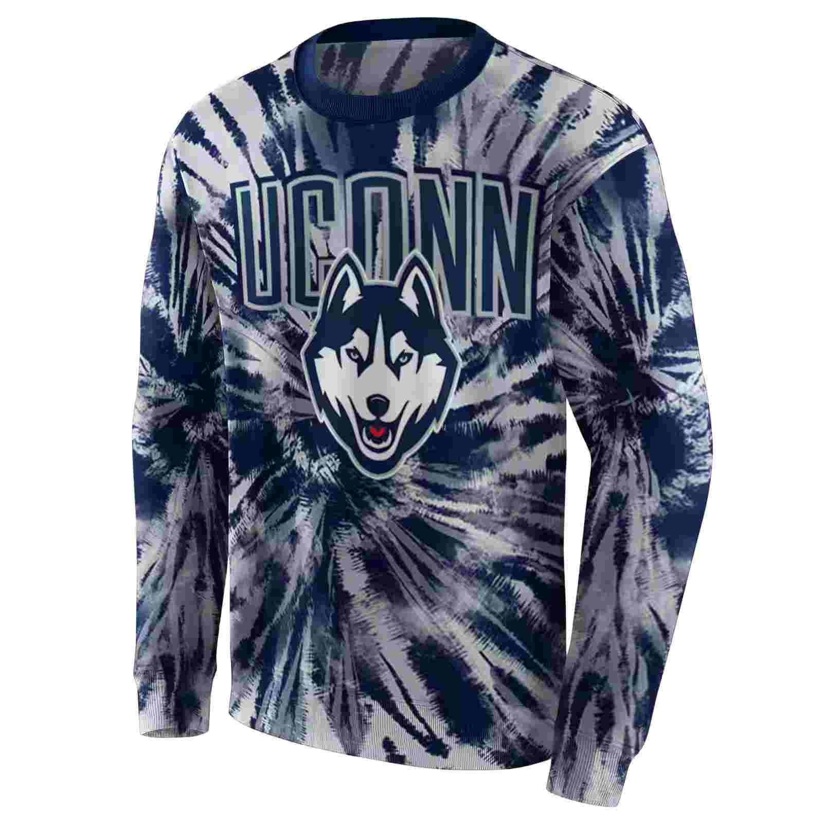 uconn huskies tie dye pattern blue hoodie new arrival