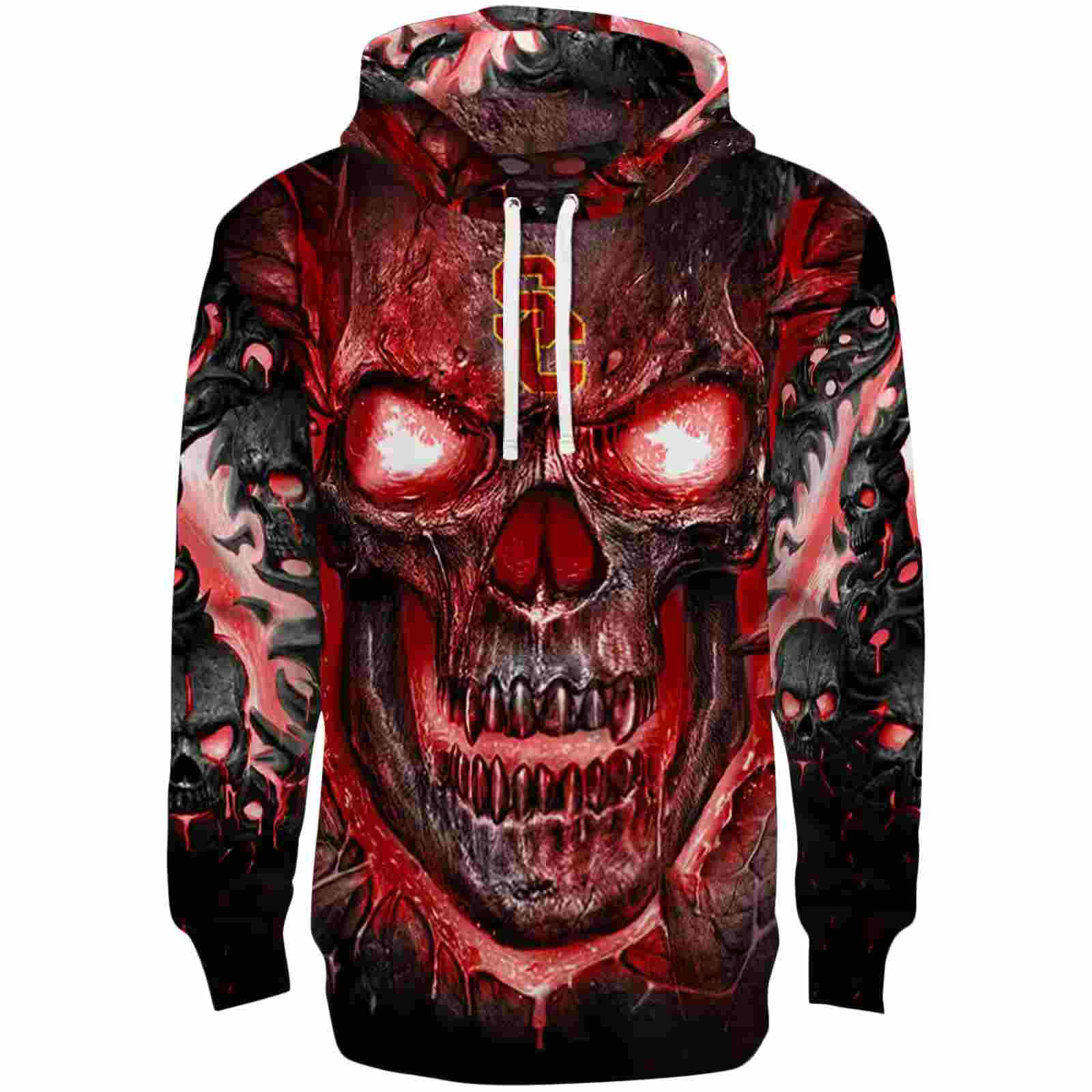 USC Trojans Demonic Skull Red Black Hoodie