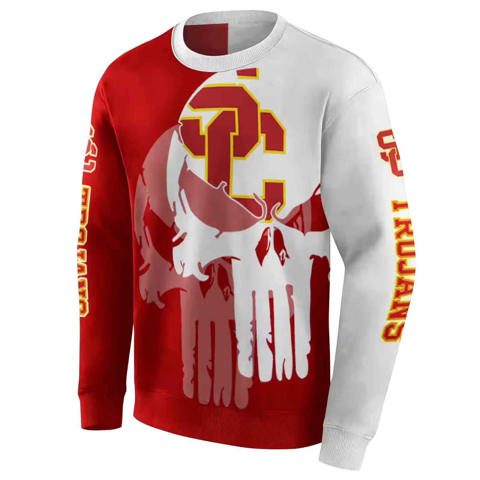 usc trojans graphic punisher red white hoodie new arrival