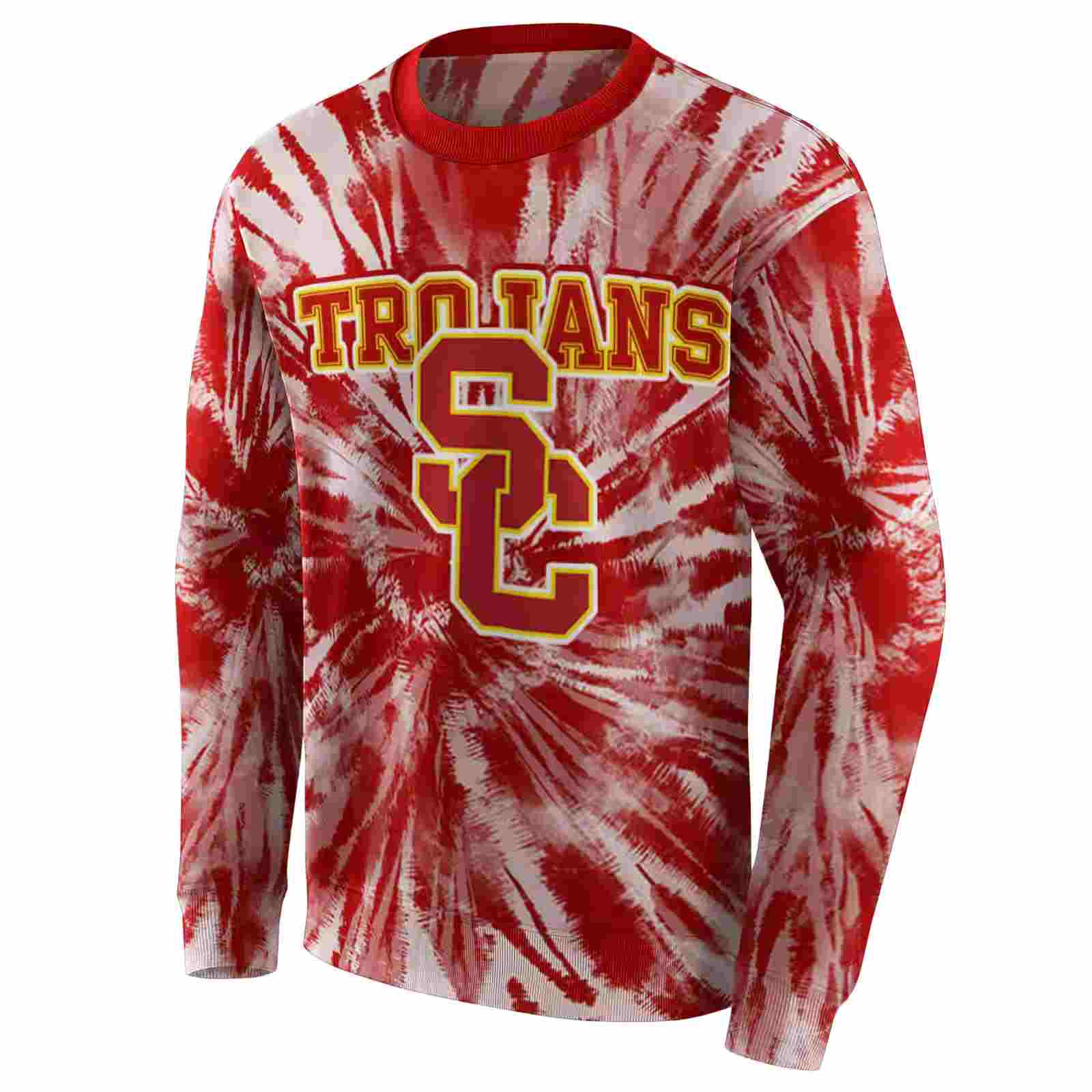 usc trojans tie dye pattern red hoodie new arrival