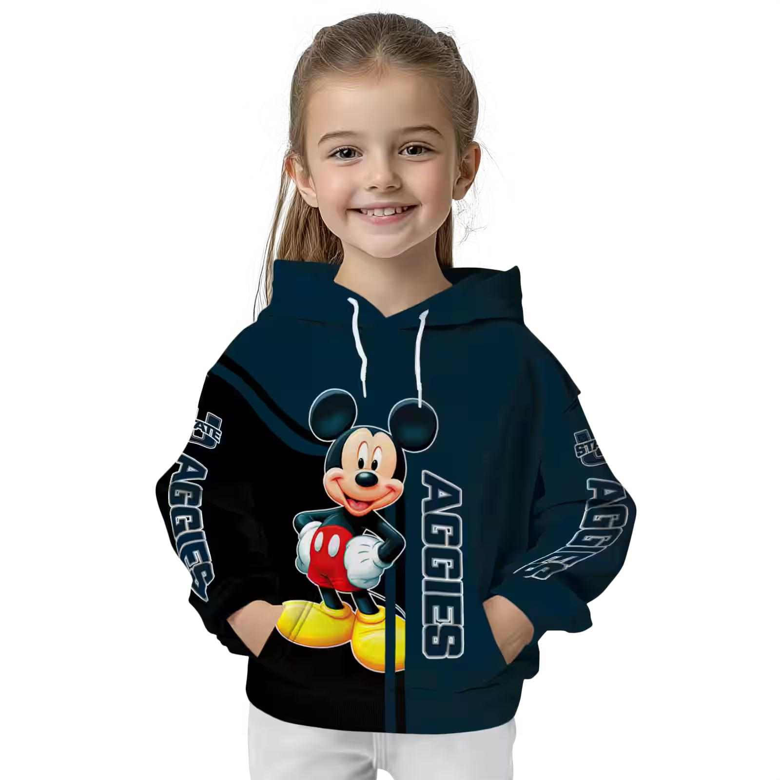 utah state aggies mickey mouse navy black hoodie top rated