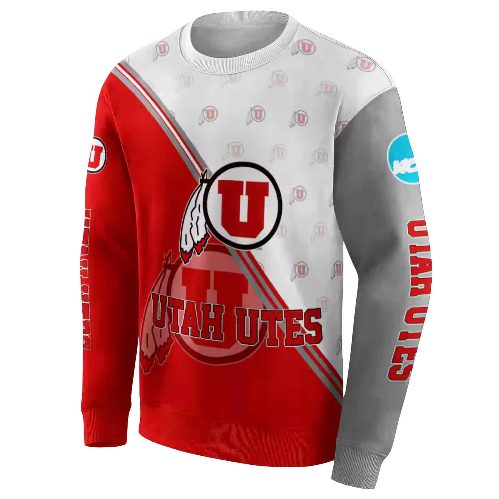 utah utes diagonal stripe red white hoodie new arrival