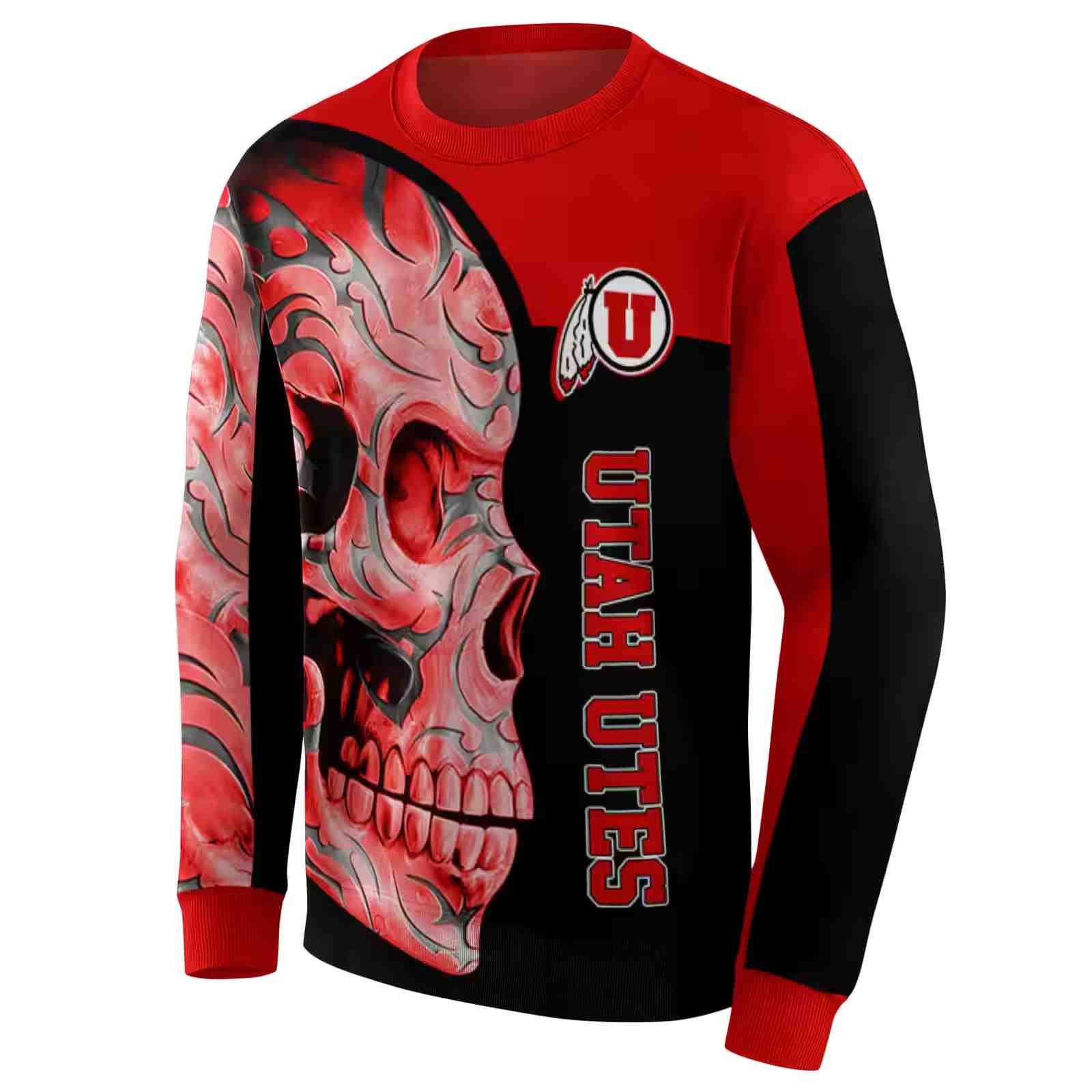 utah utes skull motif red black hoodie new arrival