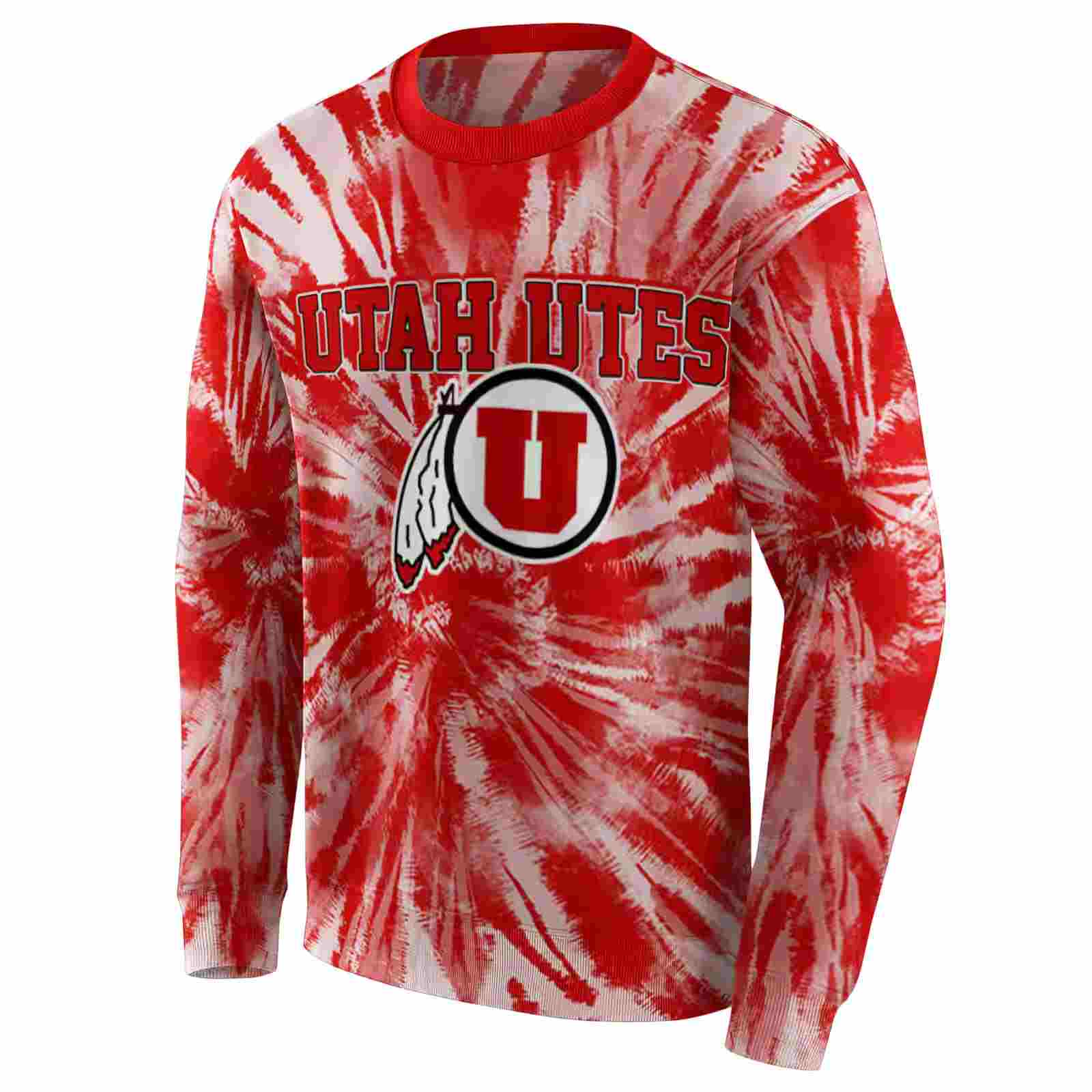 utah utes tie dye pattern red hoodie new arrival