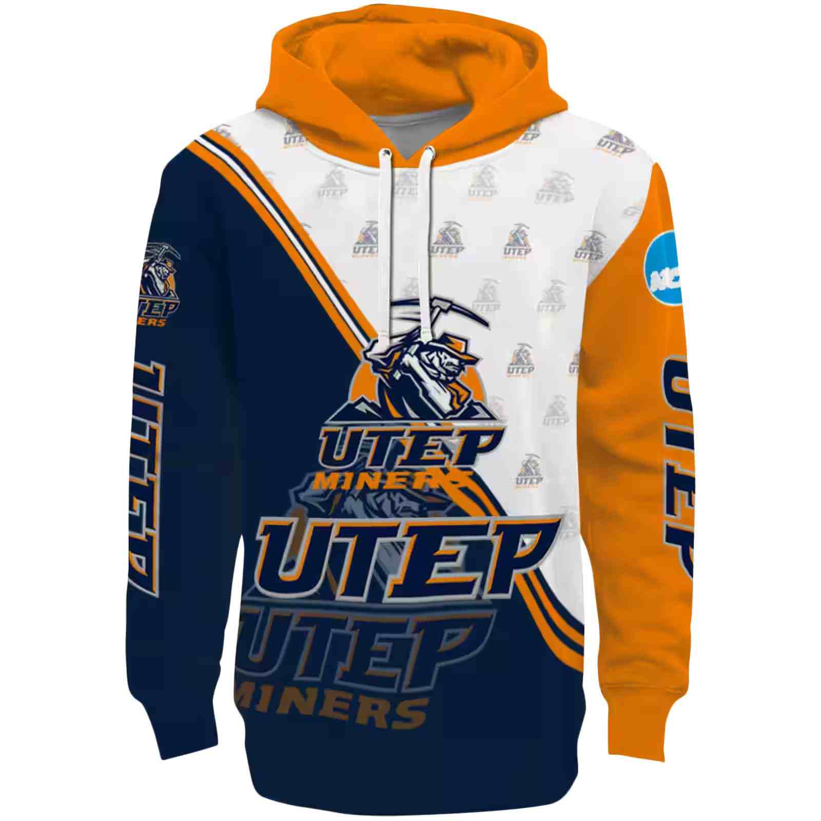 UTEP Miners Diagonal Stripe Blue White Hoodie