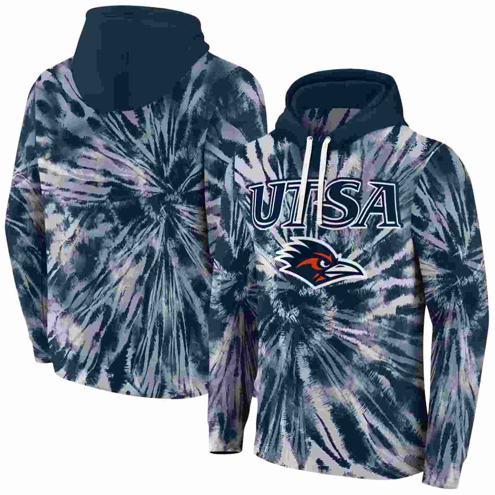 utsa roadrunners tie dye pattern orange hoodie fashion forward