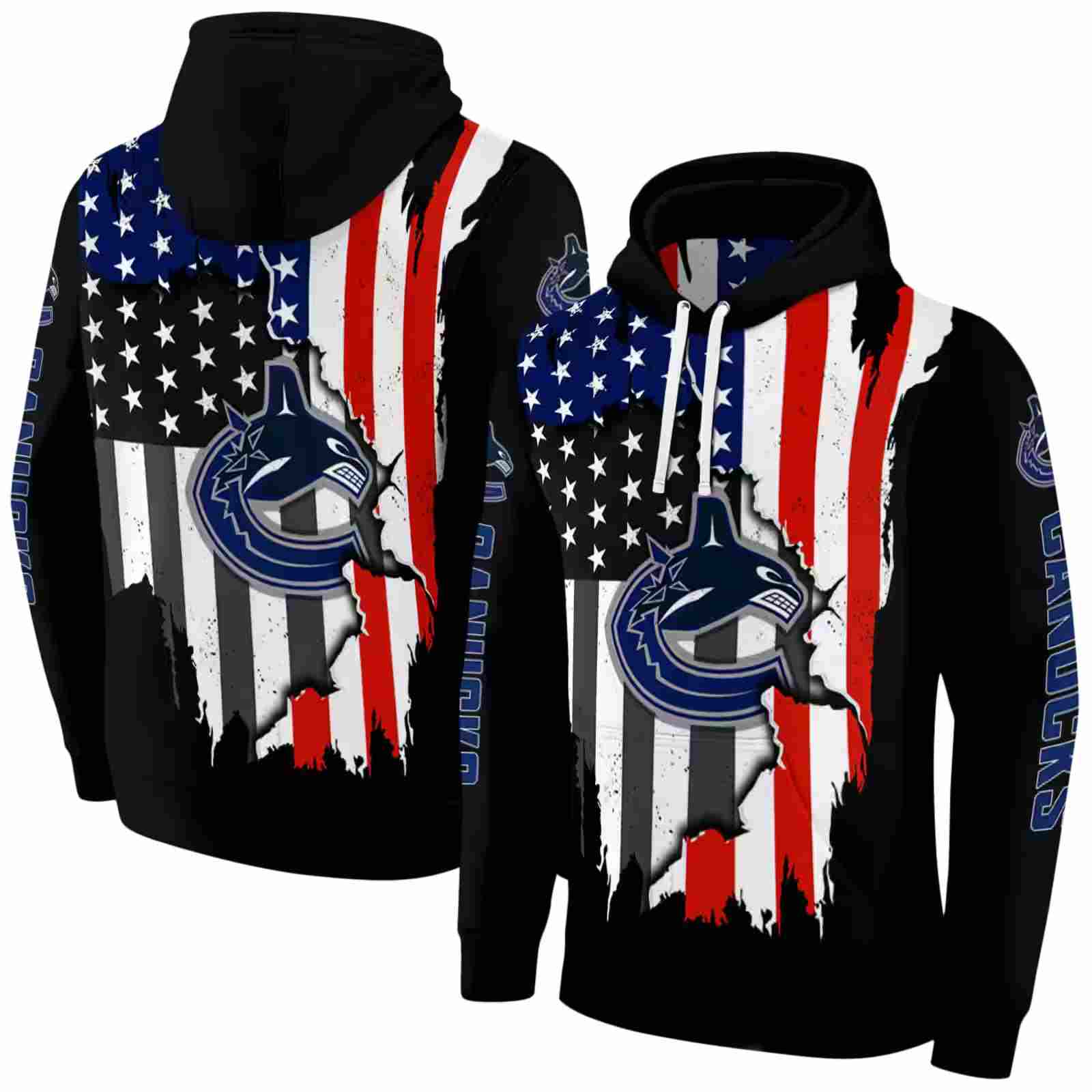 vancouver canucks american pride black hoodie fashion forward