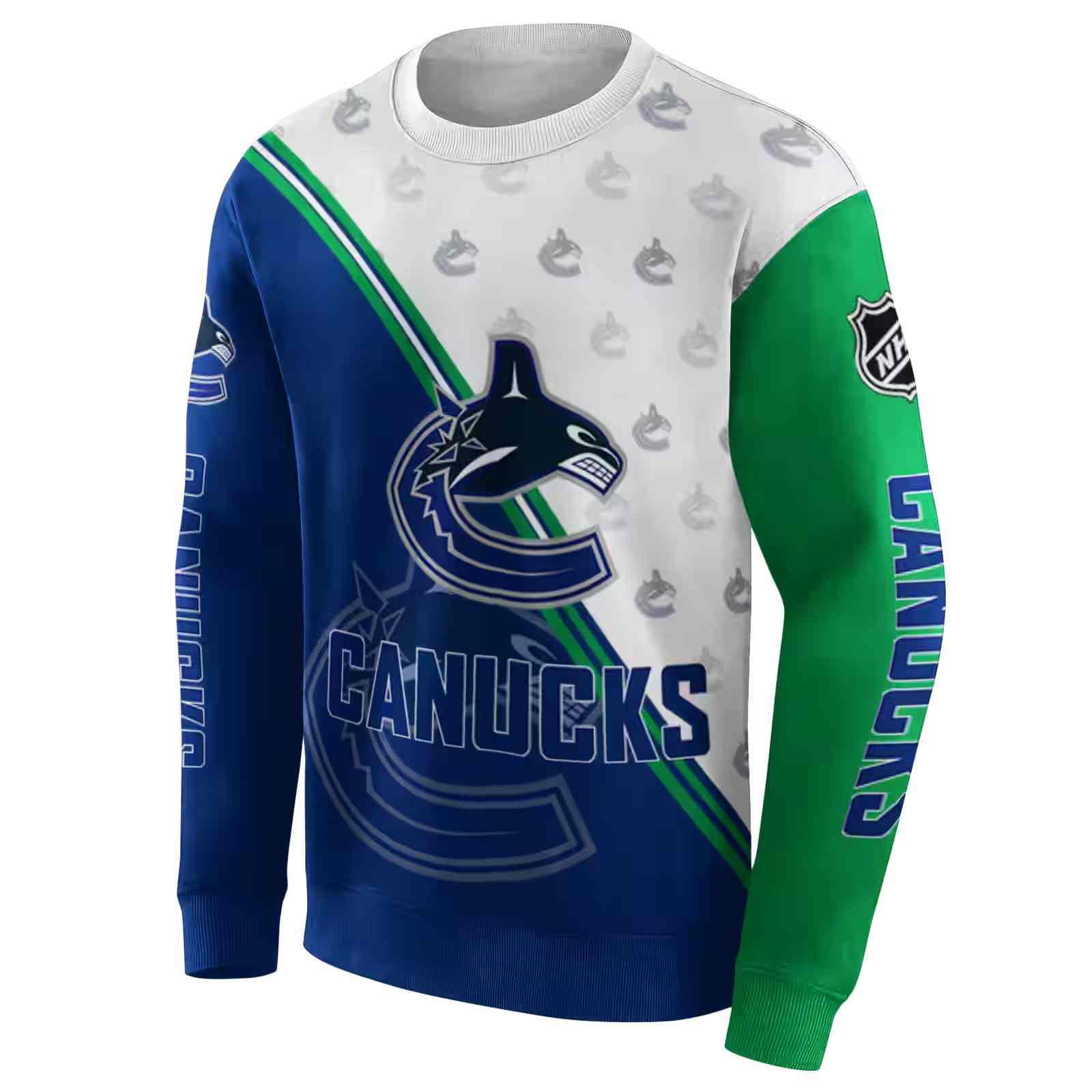 vancouver canucks diagonal stripe blue white hoodie new arrival