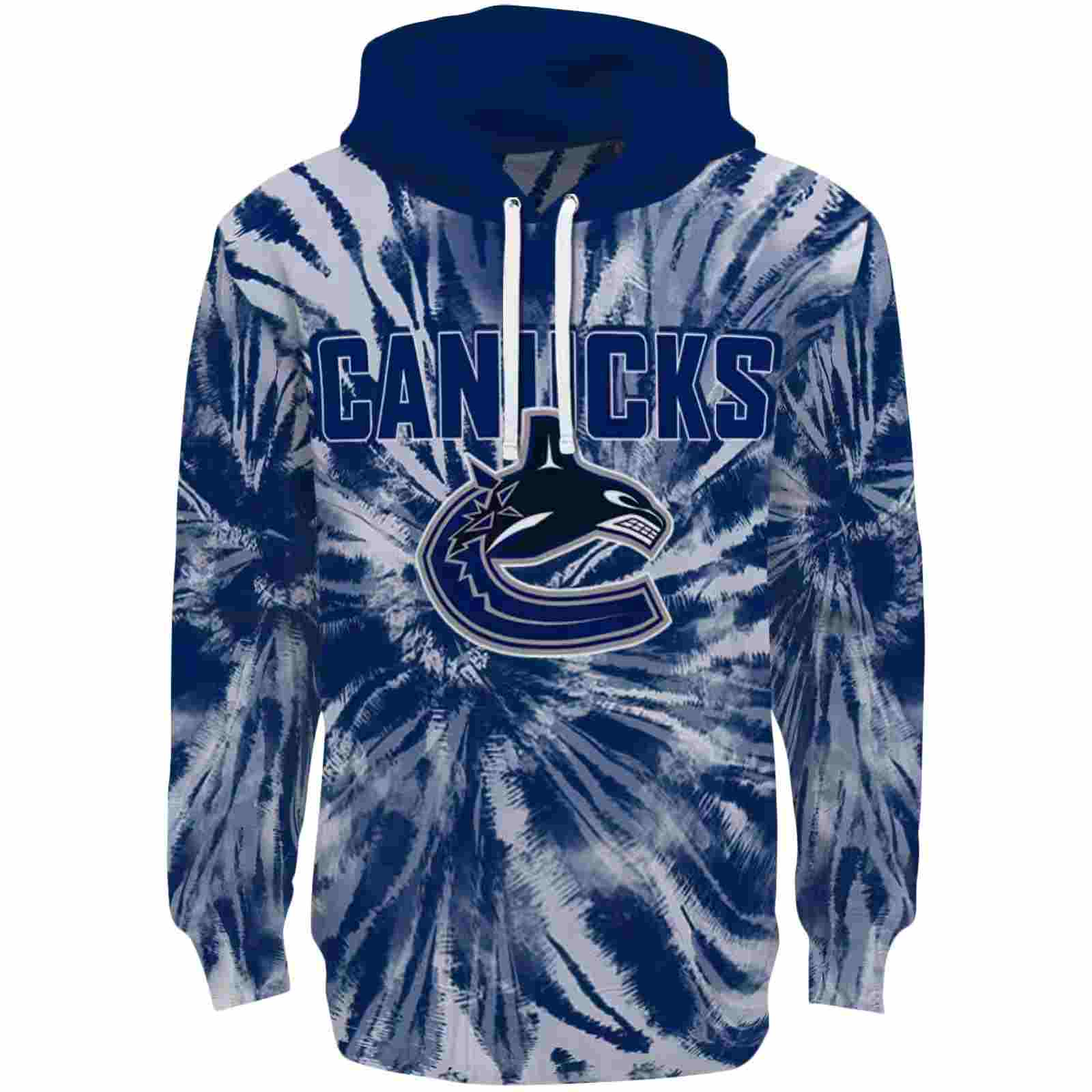 Vancouver Canucks Tie Dye Pattern Blue Hoodie