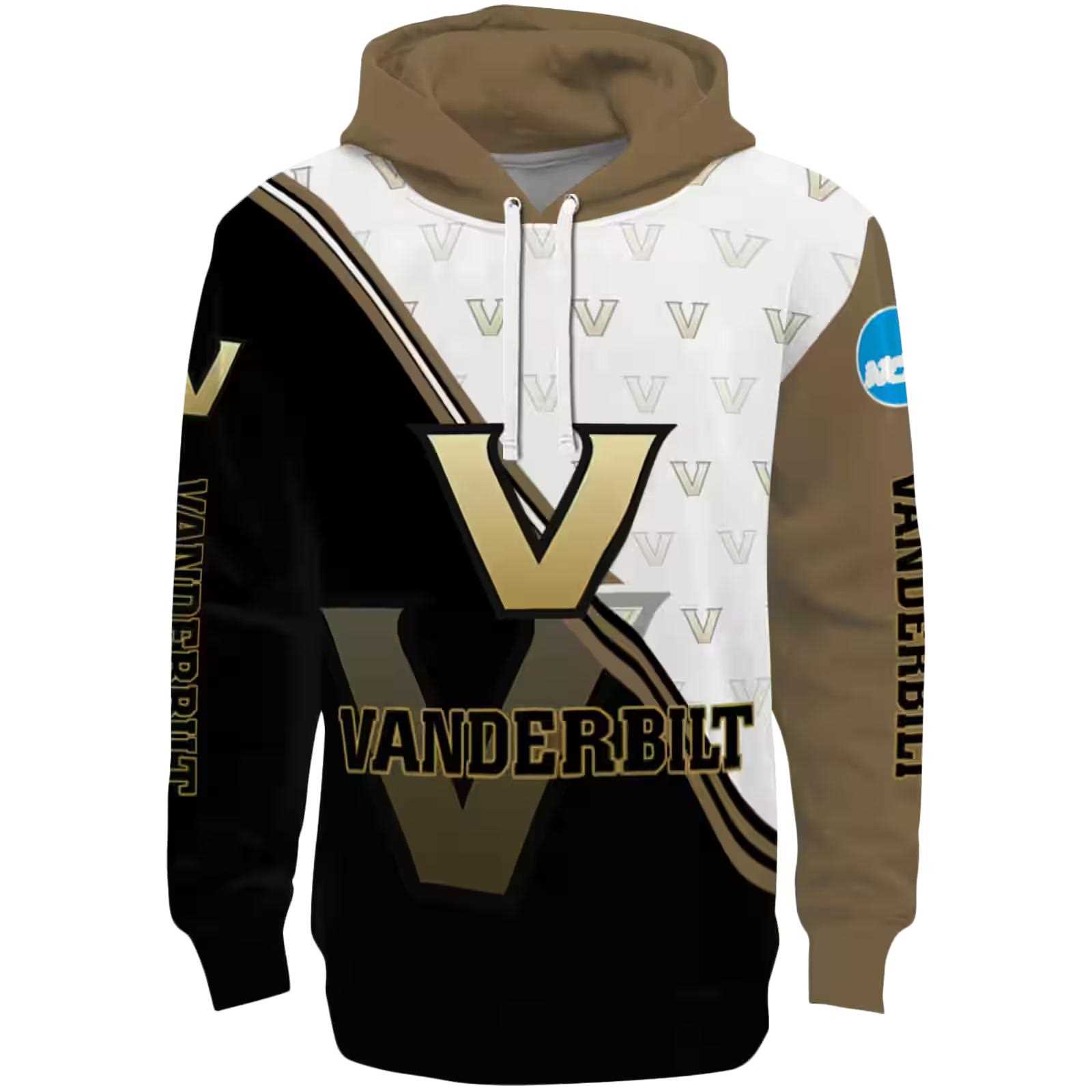 Vanderbilt Commodores Diagonal Stripe Black White Hoodie