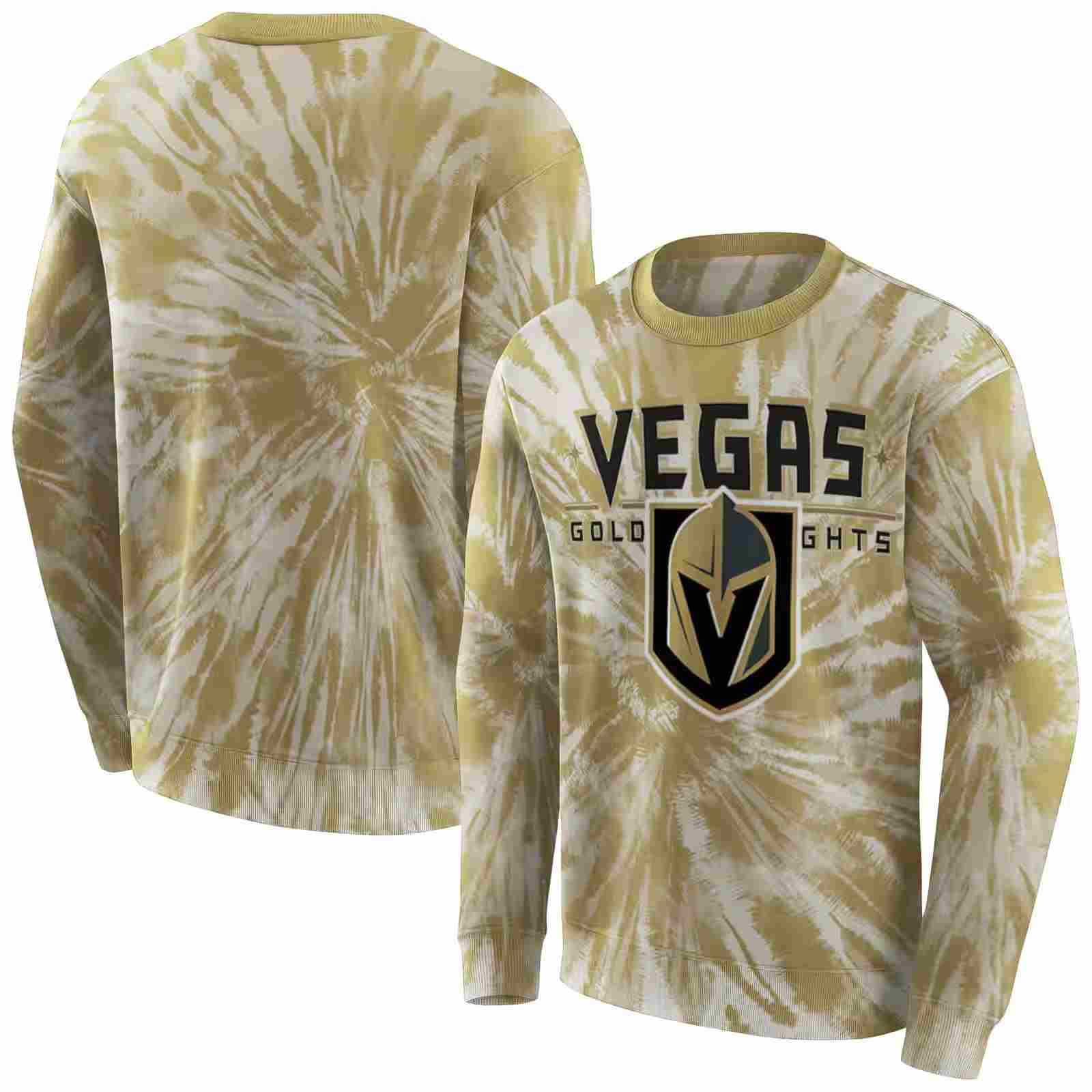 vegas golden knights tie dye pattern tan hoodie premium grade