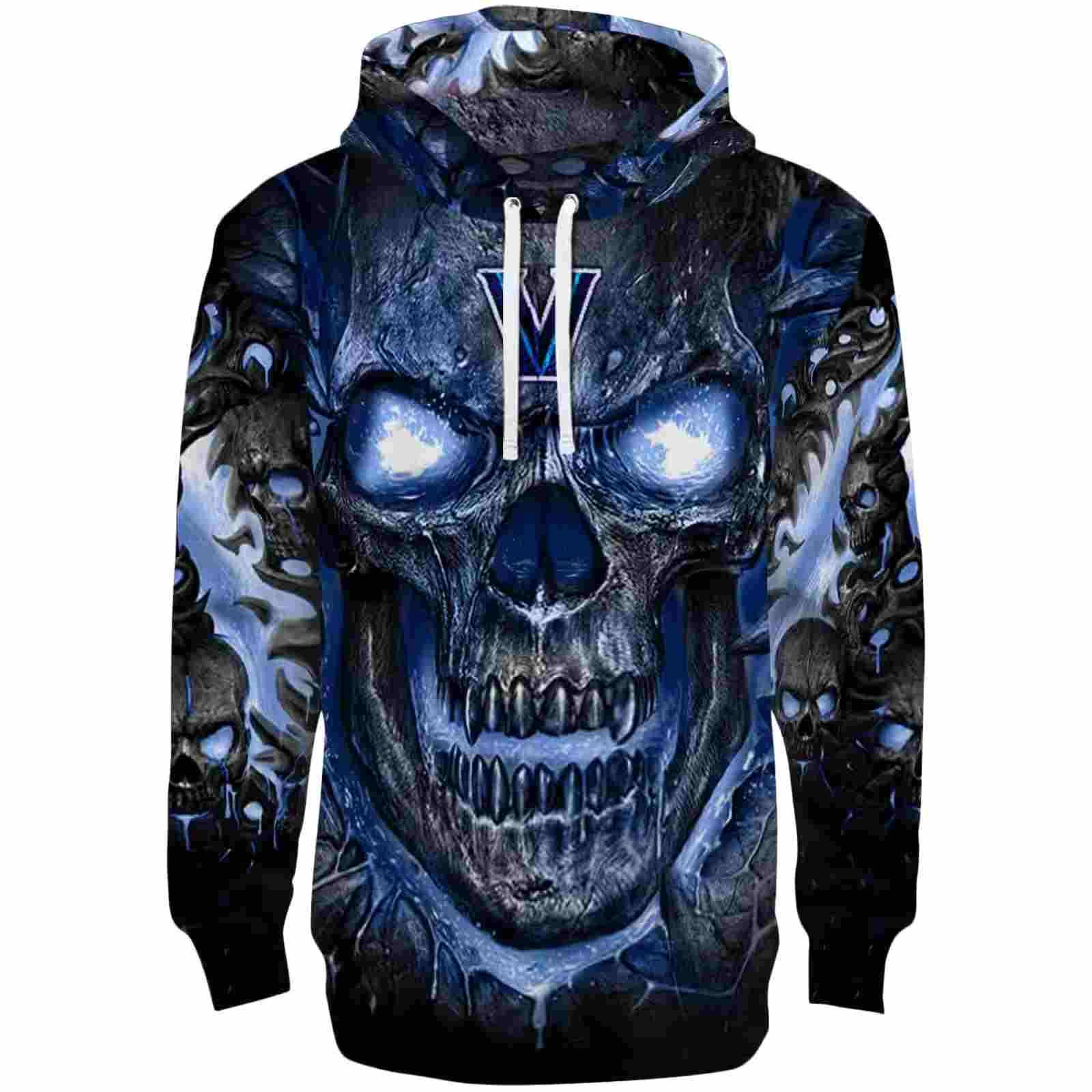Villanova Wildcats Demonic Skull Navy Black Hoodie