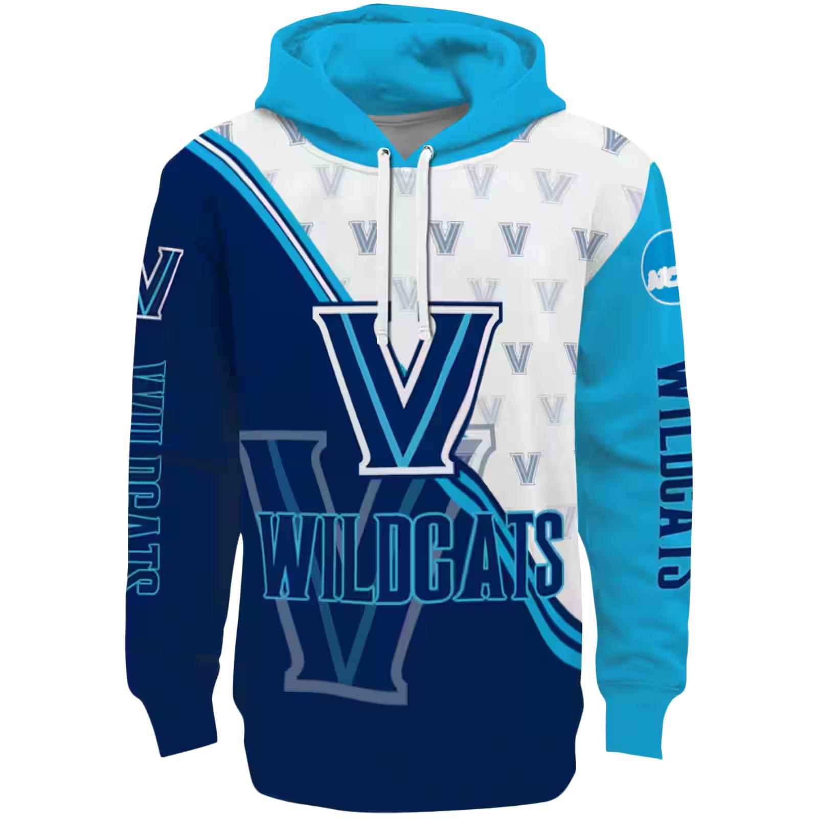 Villanova Wildcats Diagonal Stripe Navy White Hoodie