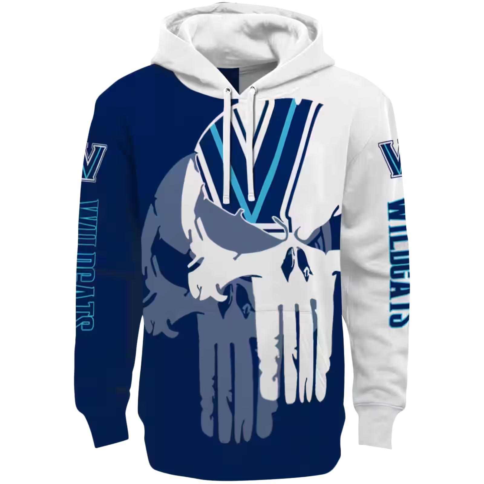 Villanova Wildcats Graphic Punisher Navy White Hoodie