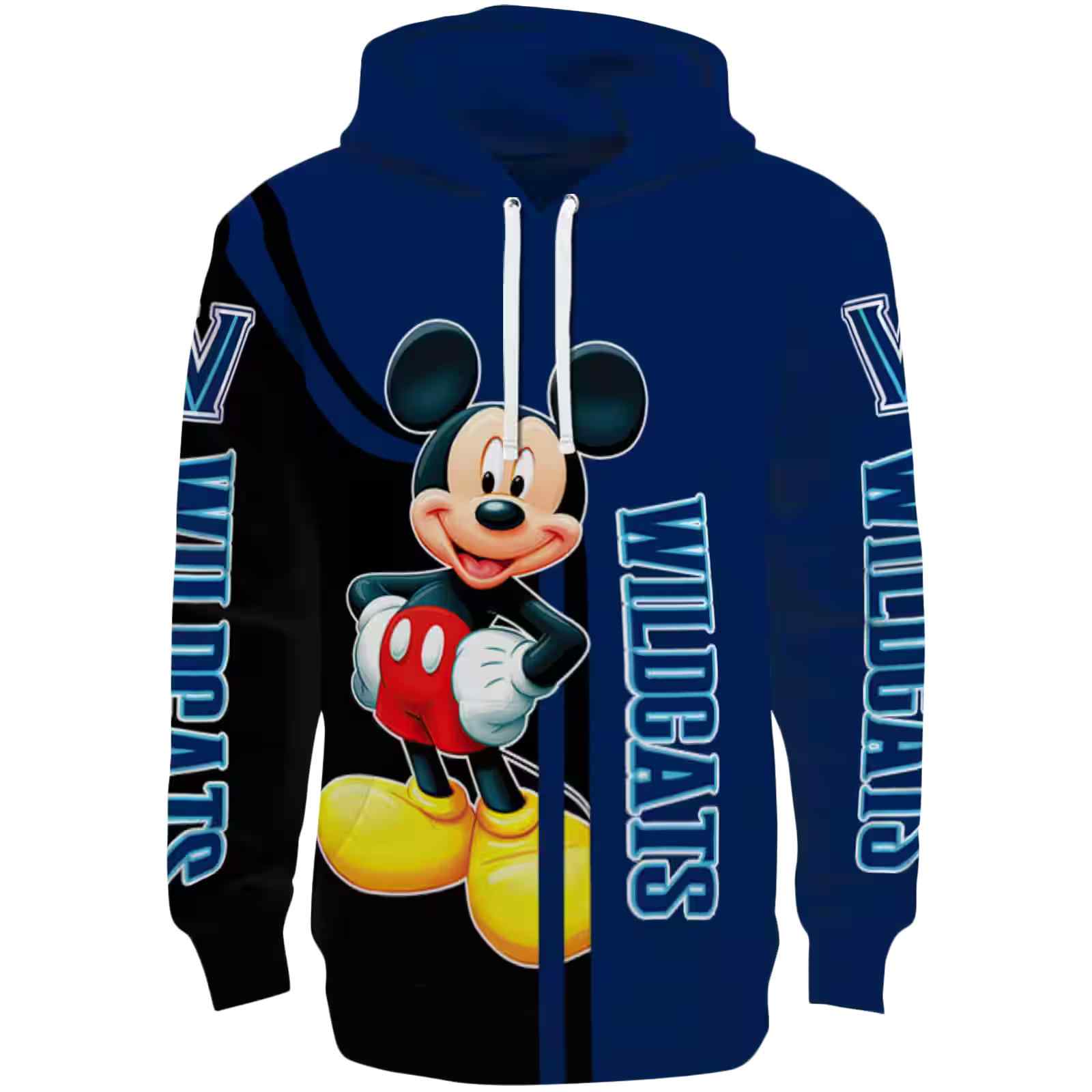 Villanova Wildcats Mickey Mouse Navy Black Hoodie