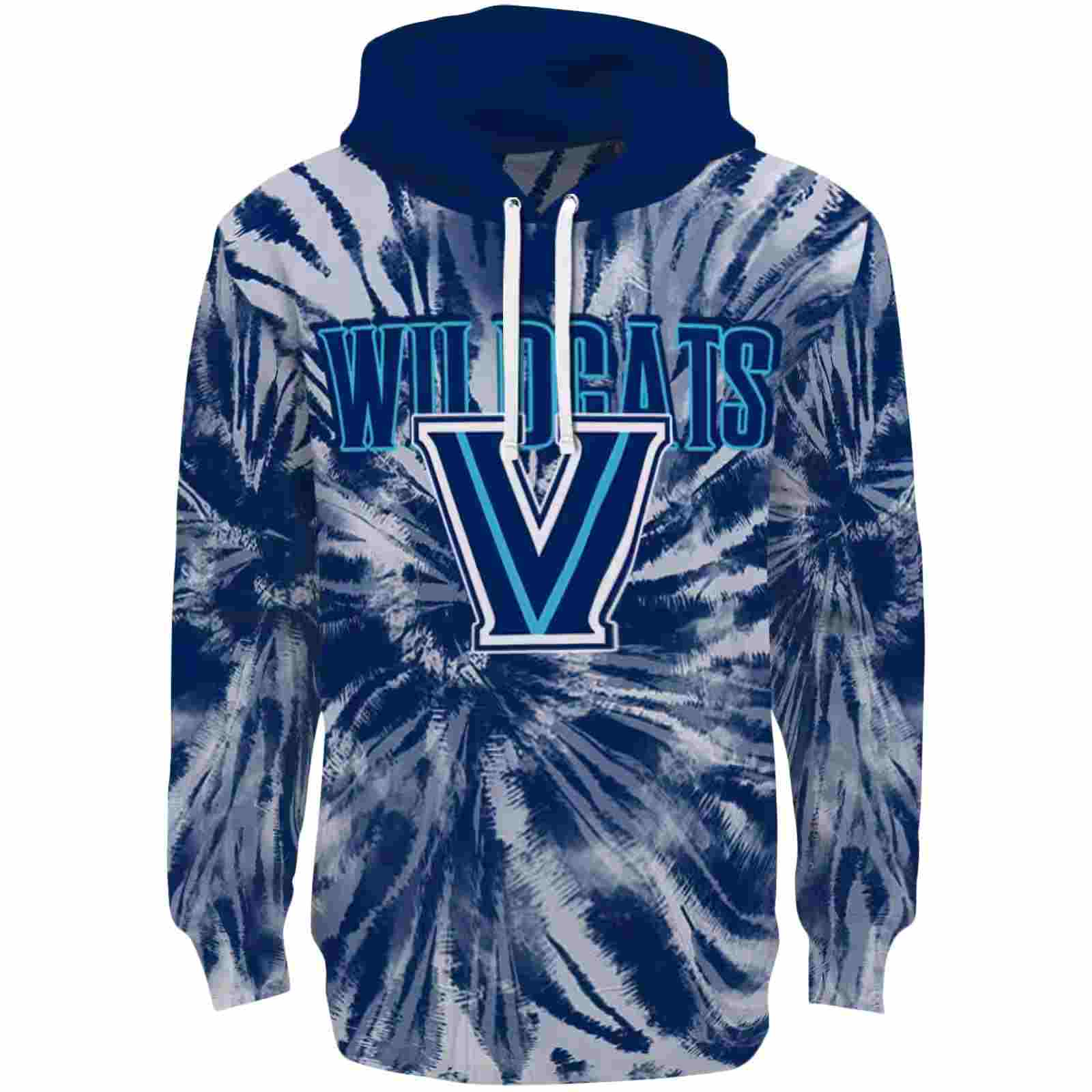 Villanova Wildcats Tie Dye Pattern Navy Hoodie