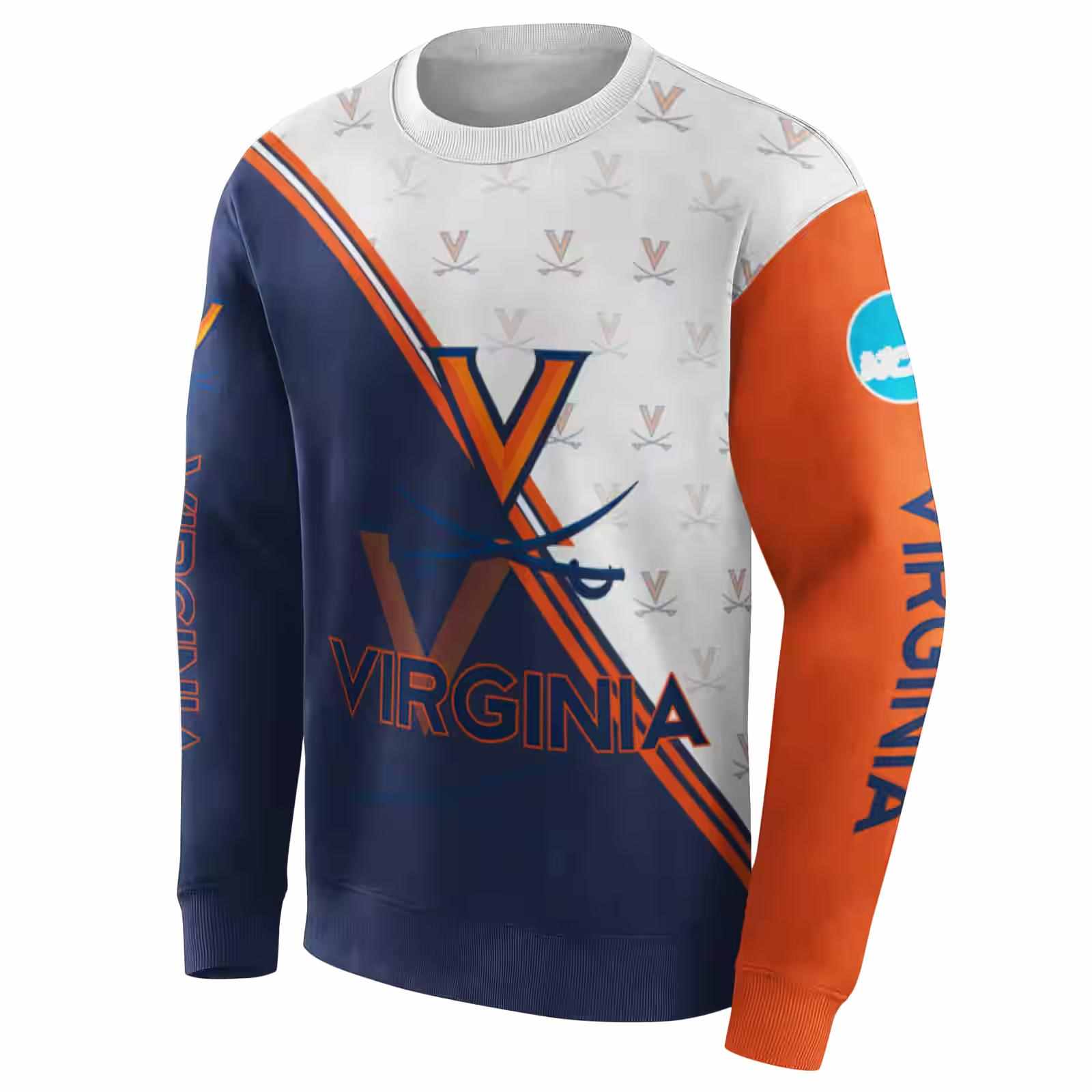 virginia cavaliers diagonal stripe blue white hoodie new arrival