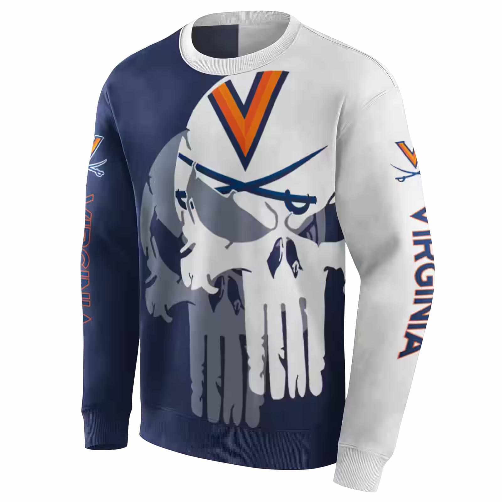 virginia cavaliers graphic punisher blue white hoodie new arrival