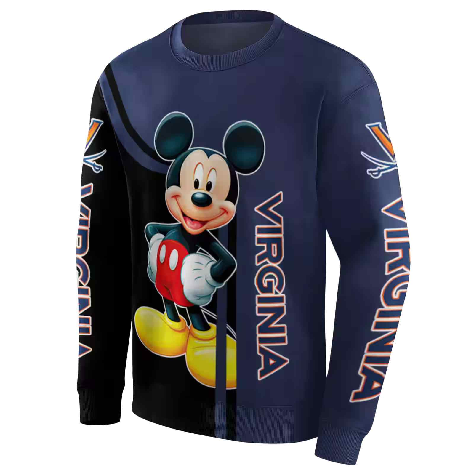 virginia cavaliers mickey mouse blue black hoodie new arrival