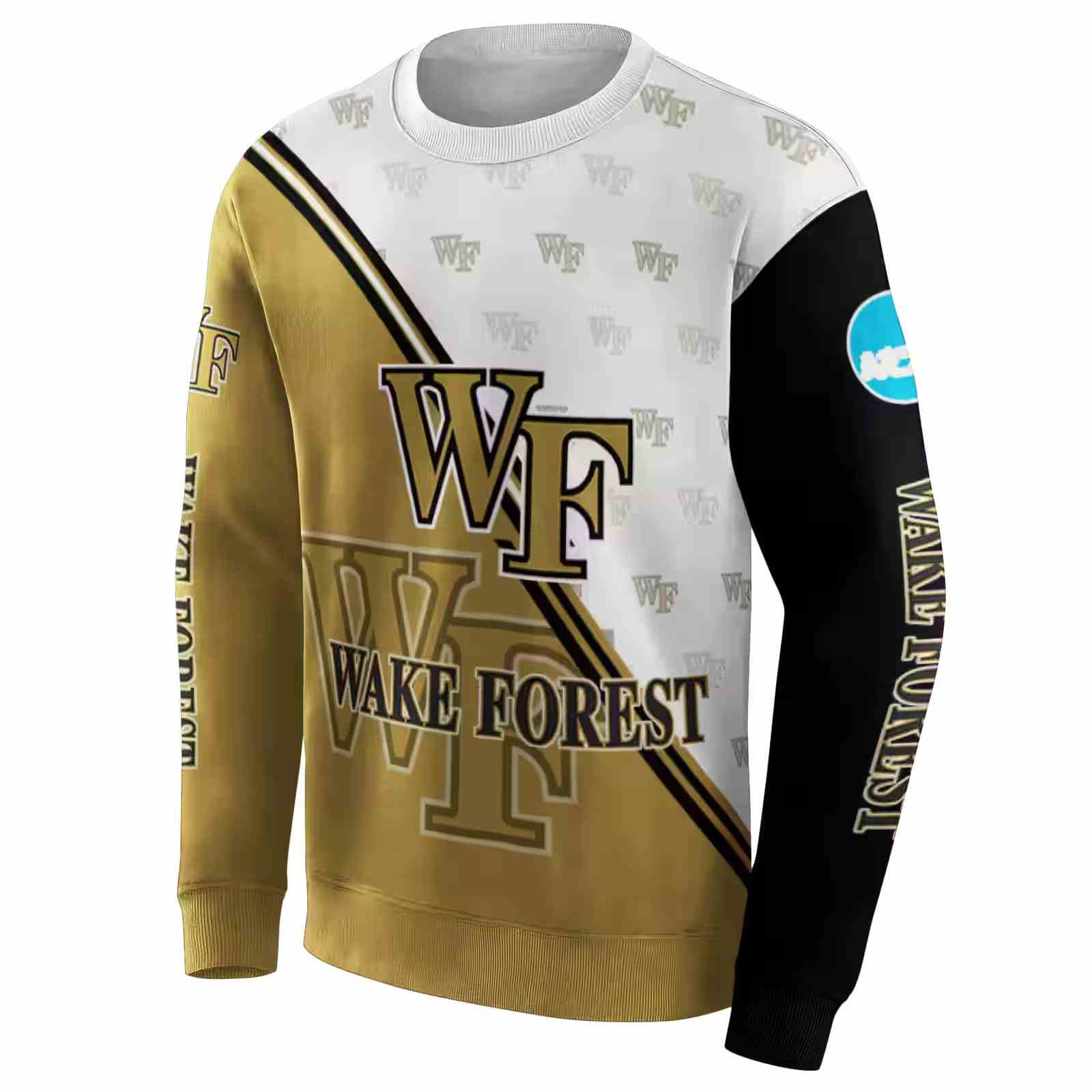 wake forest demon deacons diagonal stripe gold white hoodie new arrival