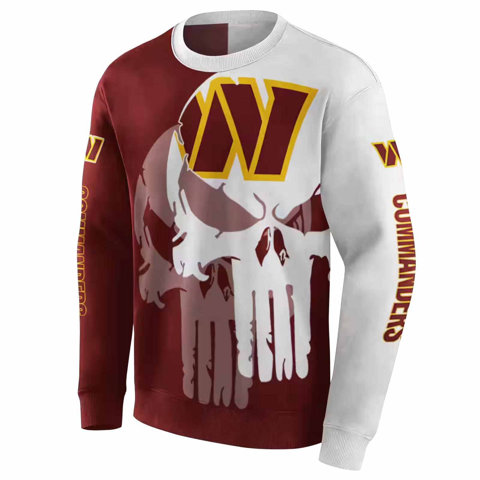 washington commanders graphic punisher burgundy white hoodie new arrival