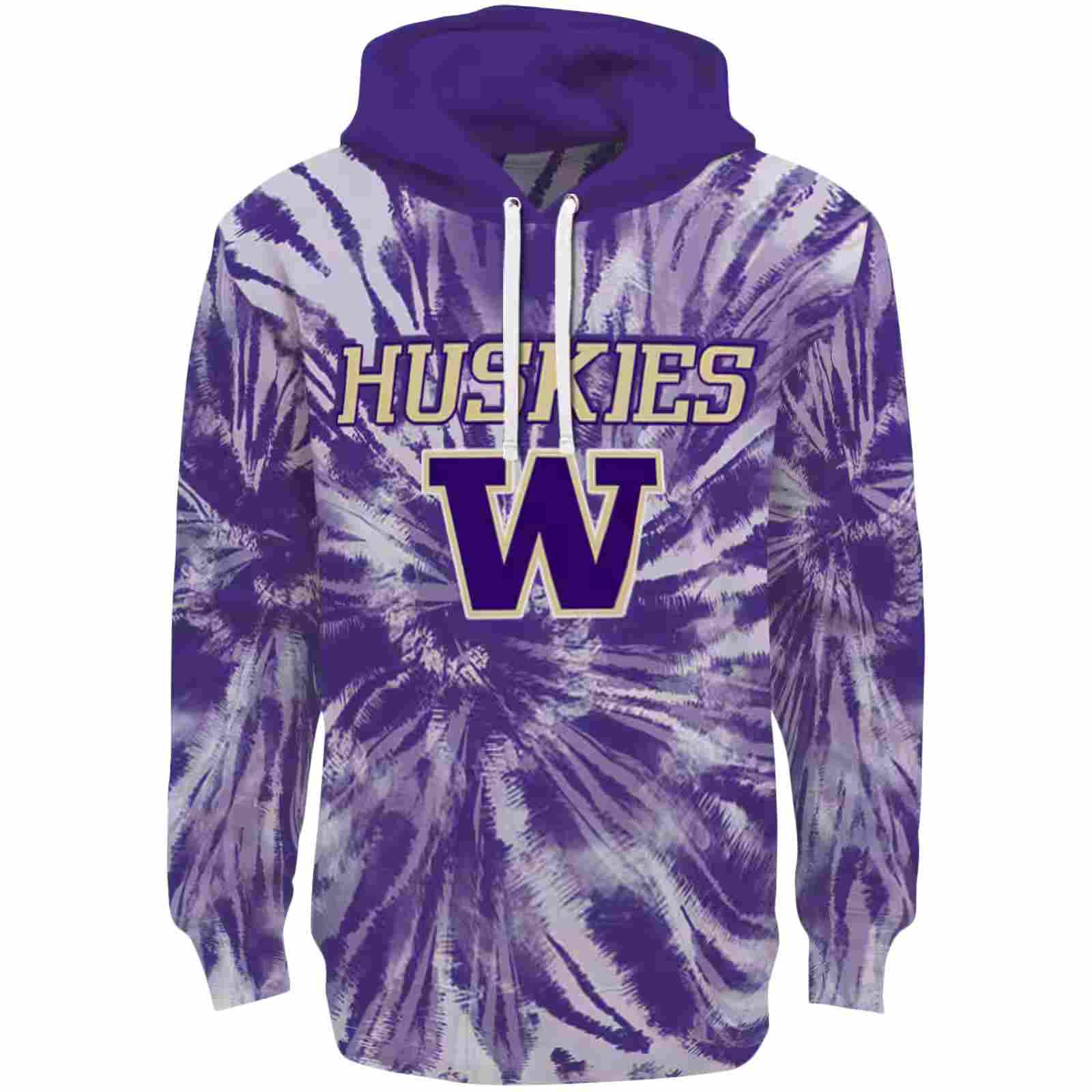 Washington Huskies Tie Dye Pattern Purple Hoodie