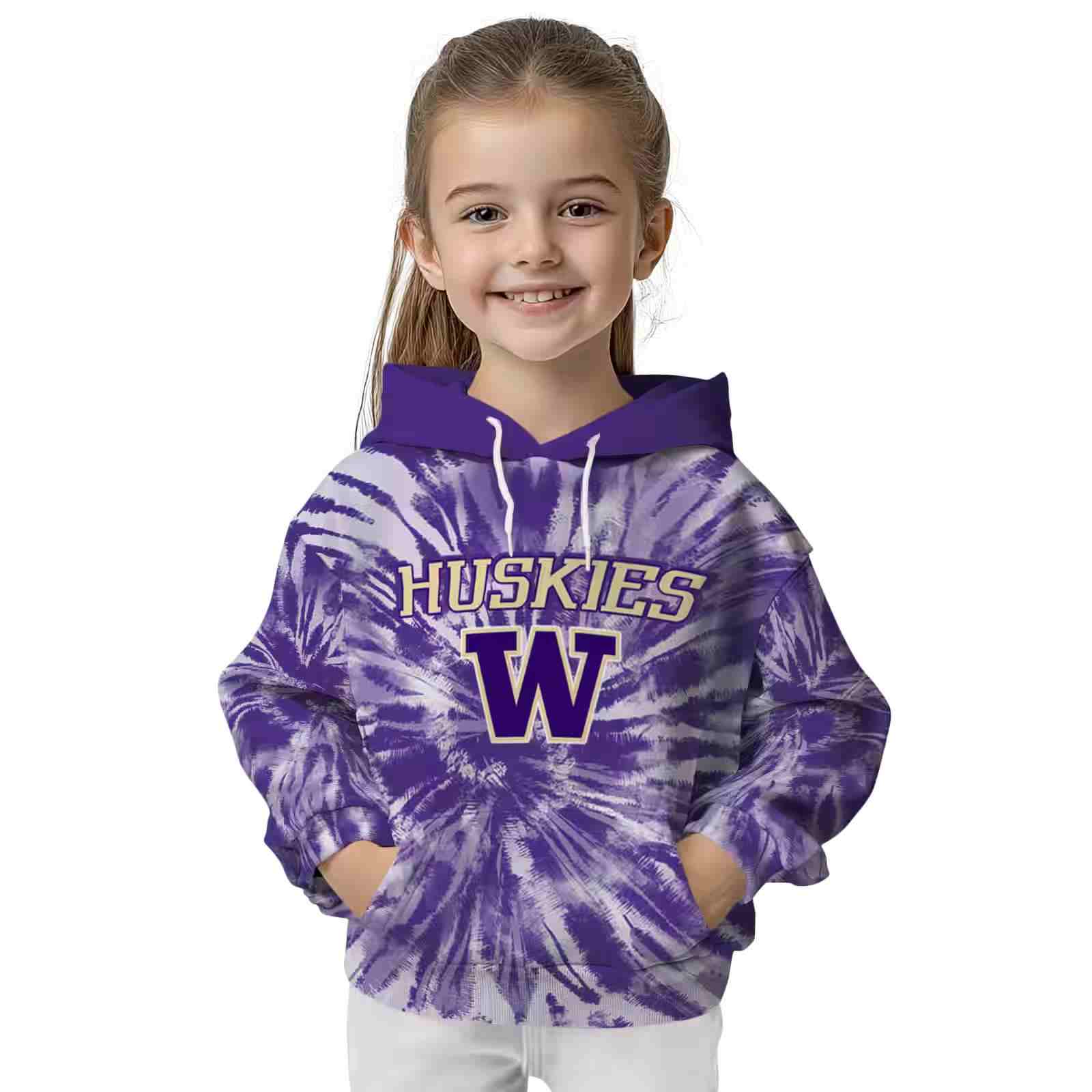 washington huskies tie dye pattern purple hoodie top rated