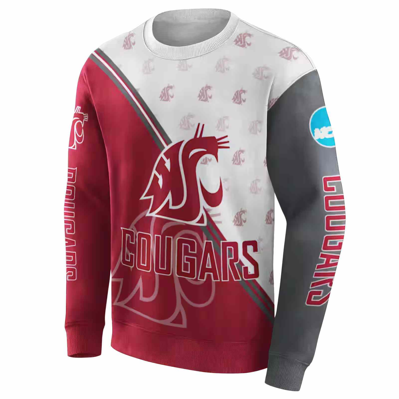 washington state cougars diagonal stripe crimson white hoodie new arrival