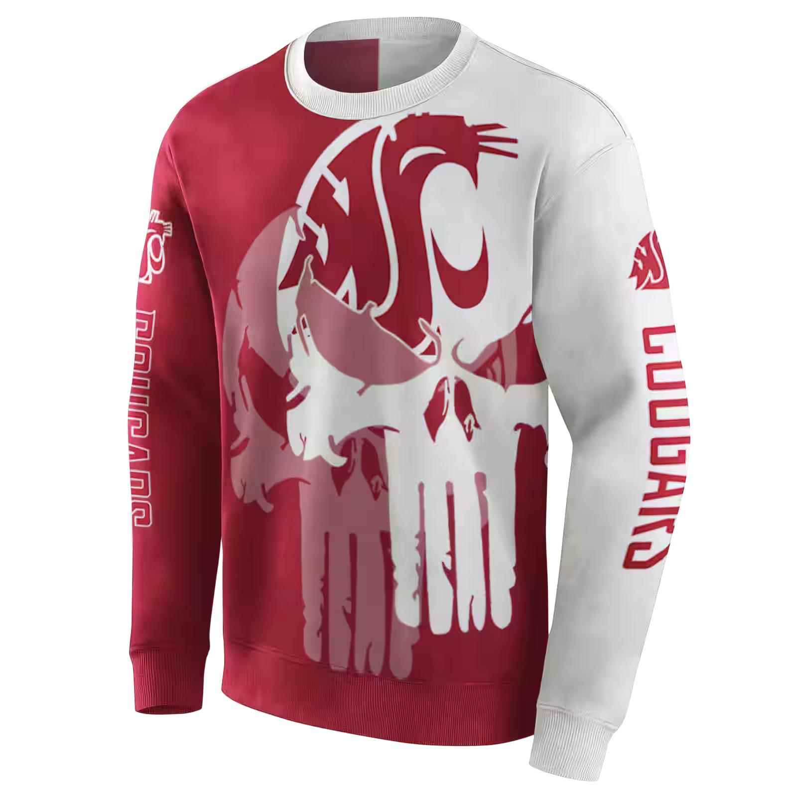 washington state cougars graphic punisher crimson white hoodie new arrival