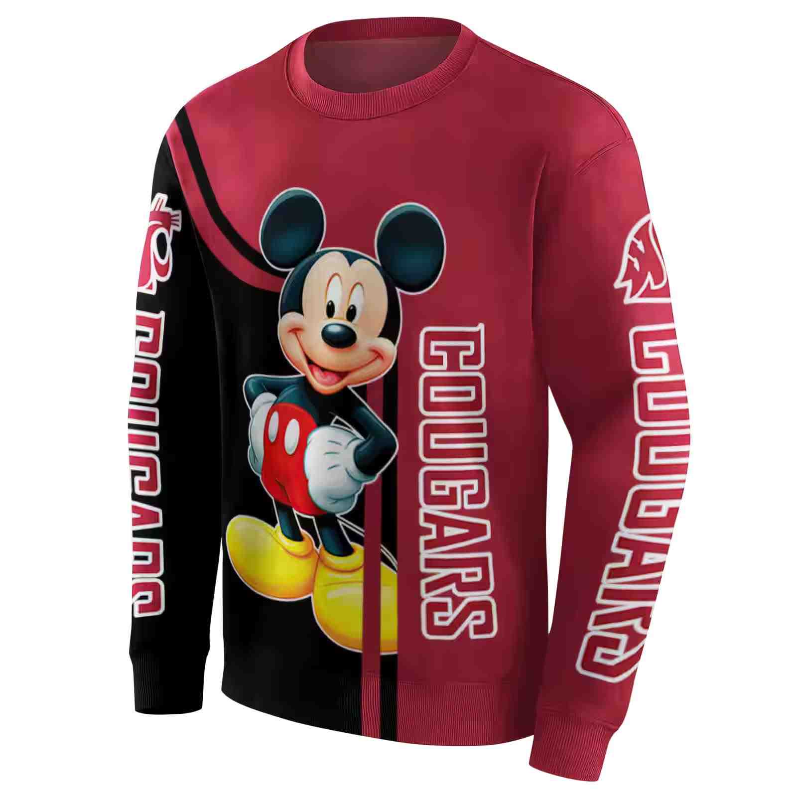 washington state cougars mickey mouse crimson black hoodie new arrival