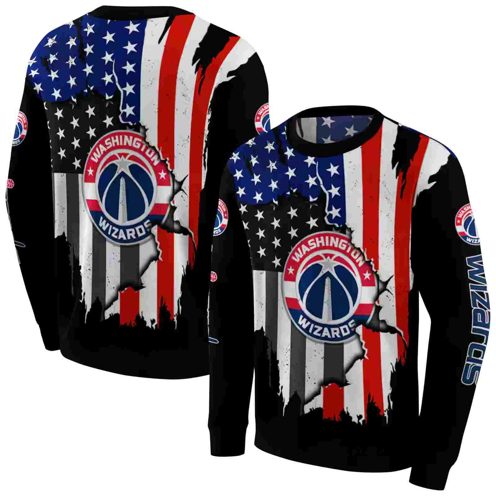 washington wizards american pride black hoodie premium grade