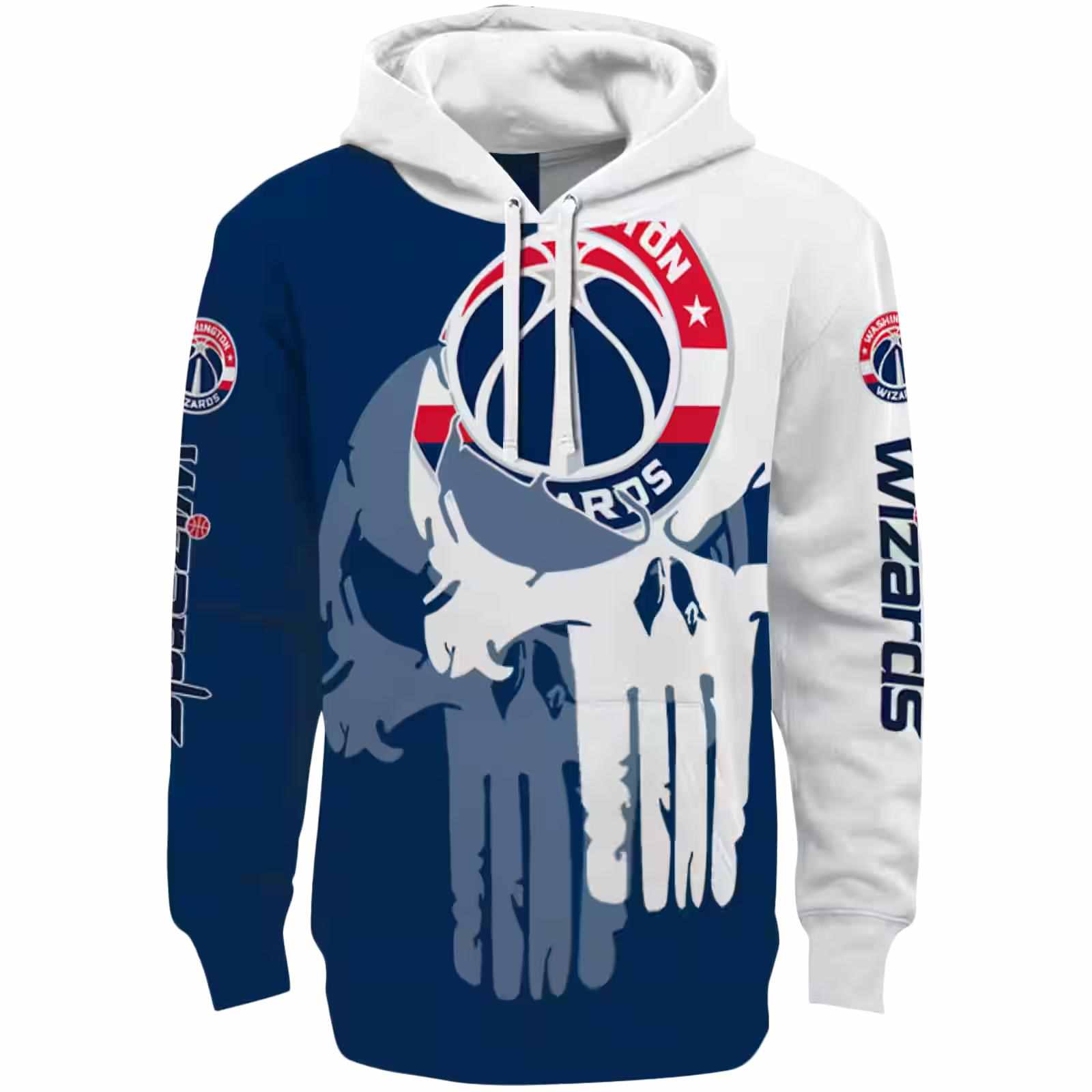 Washington Wizards Graphic Punisher Blue White Hoodie