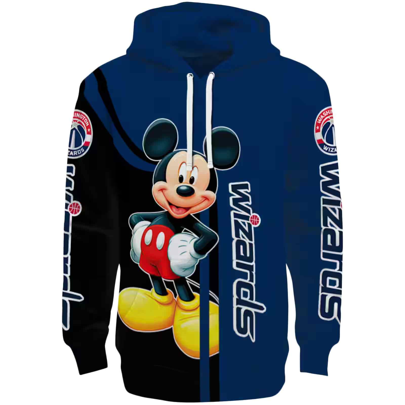 Washington Wizards Mickey Mouse Blue Black Hoodie