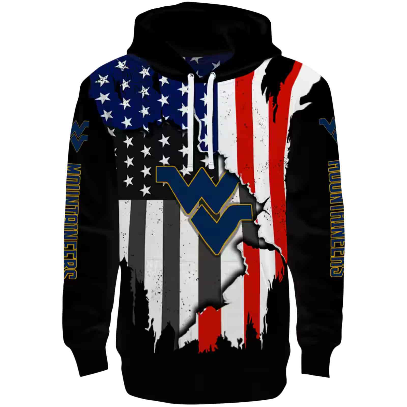 West Virginia Mountaineers American Pride Black Hoodie