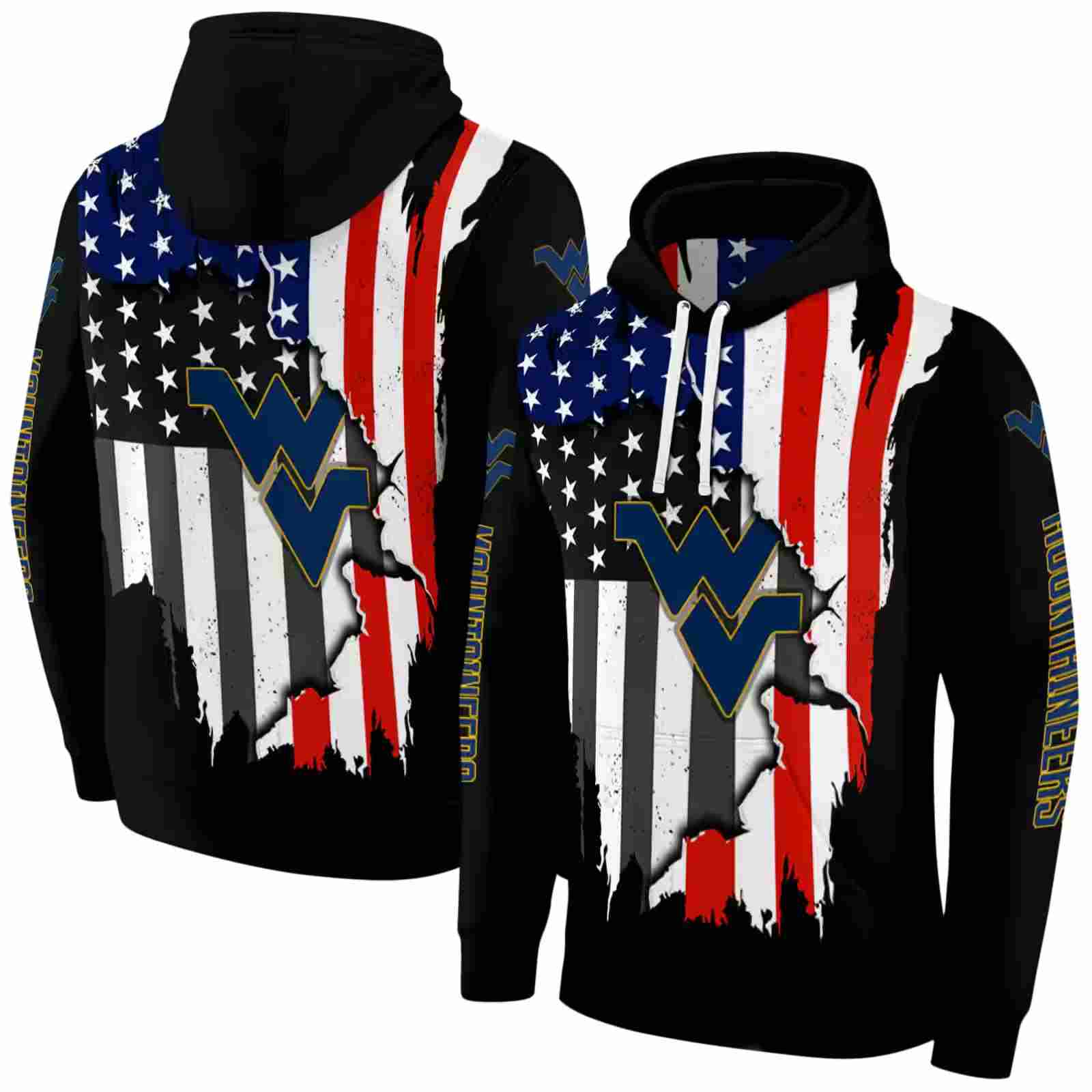 west virginia mountaineers american pride black hoodie fashion forward
