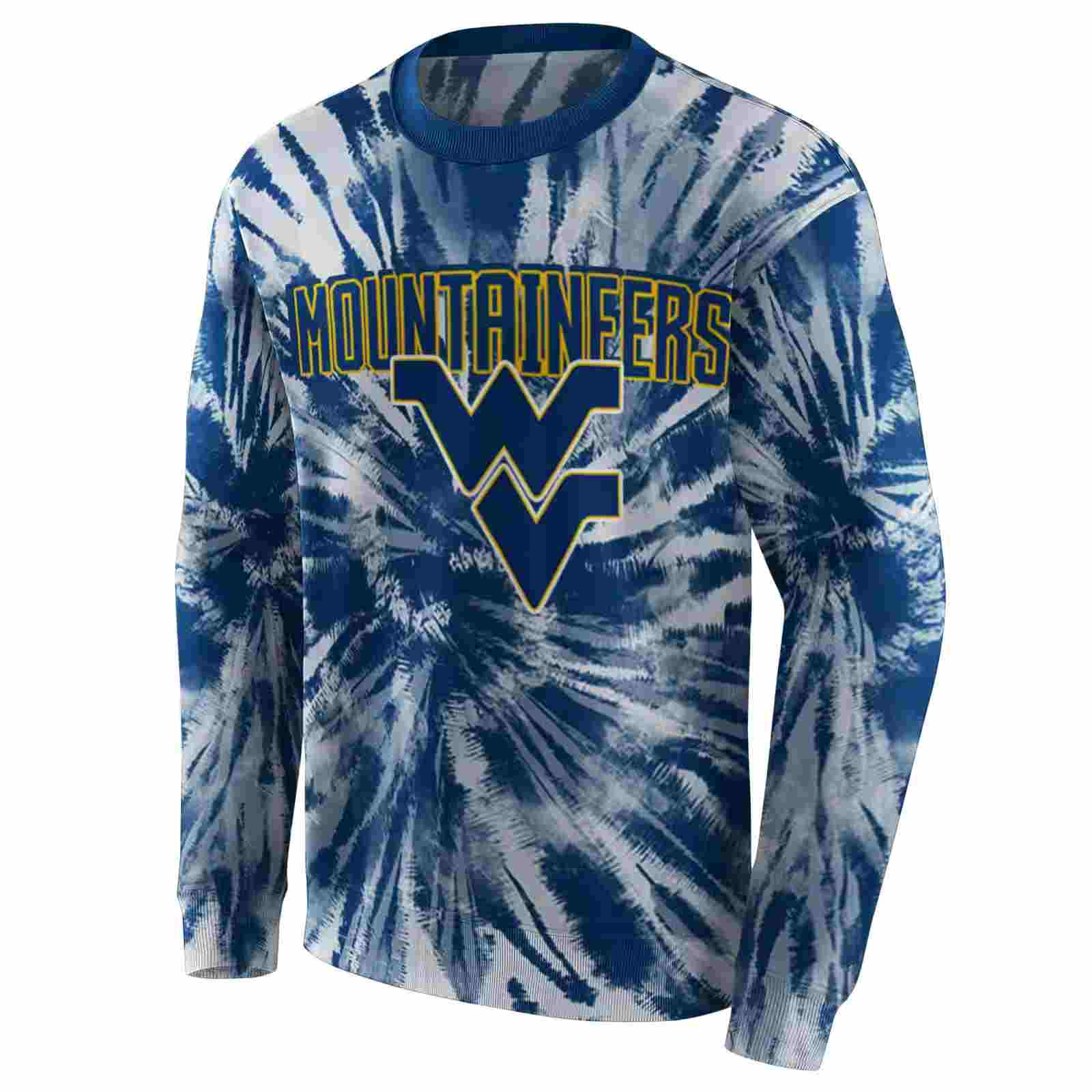 west virginia mountaineers tie dye pattern blue hoodie new arrival