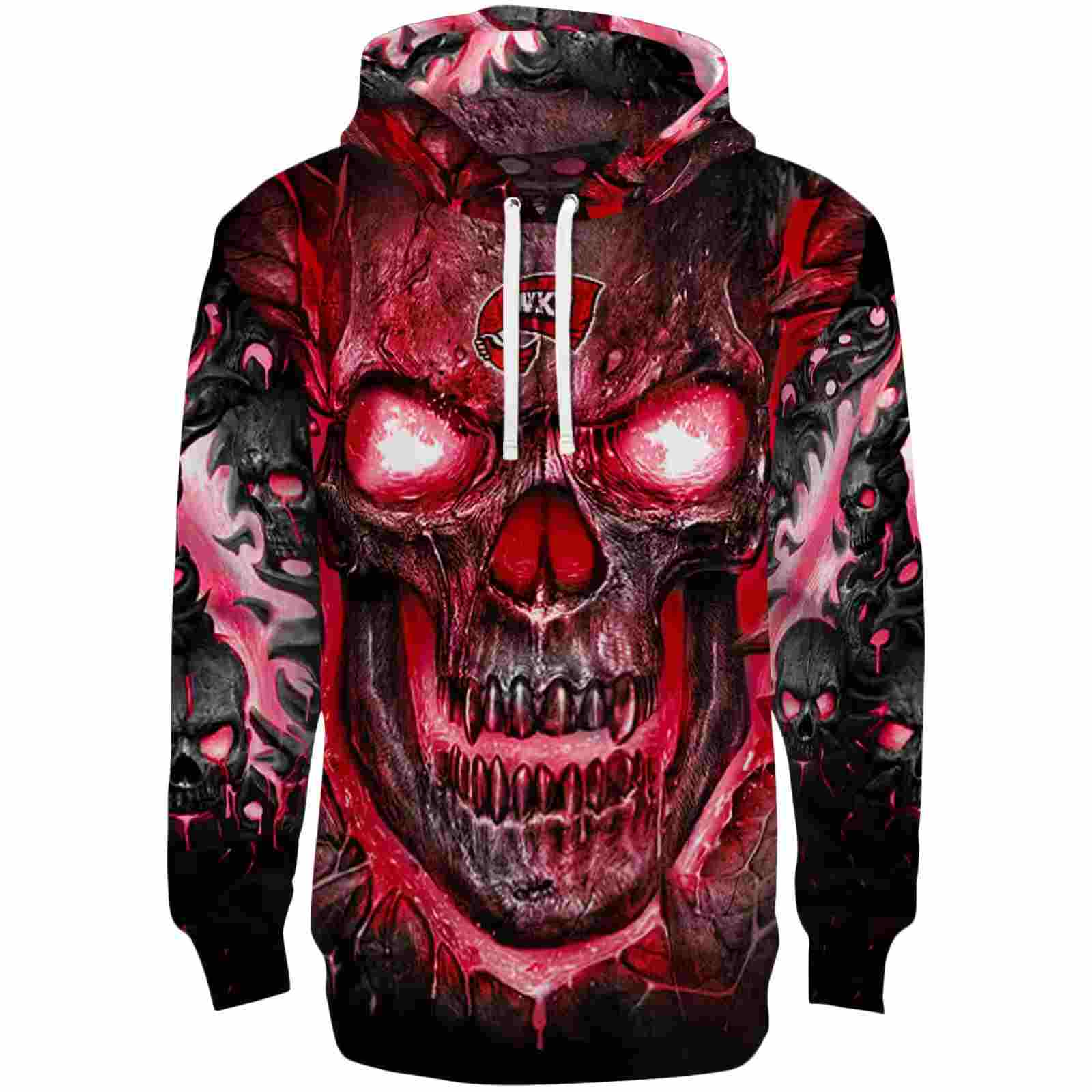 Western Kentucky Hilltoppers Demonic Skull Red Black Hoodie