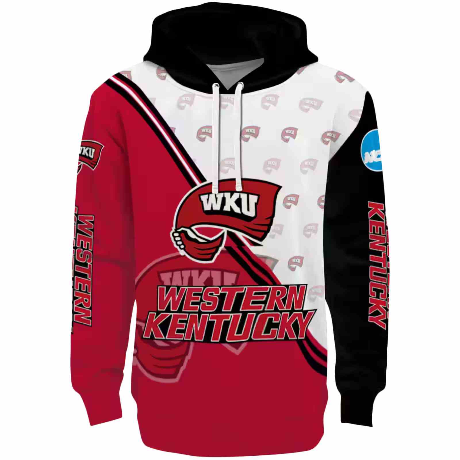 Western Kentucky Hilltoppers Diagonal Stripe Red White Hoodie