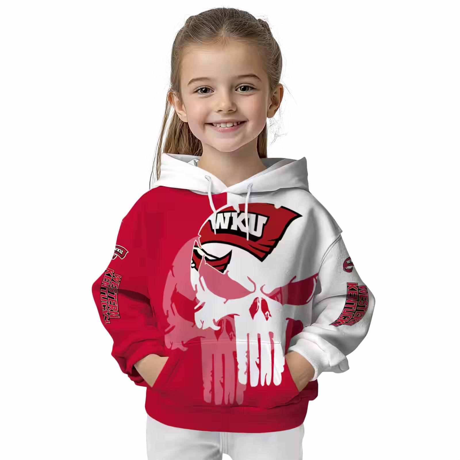 western kentucky hilltoppers graphic punisher red white hoodie top rated