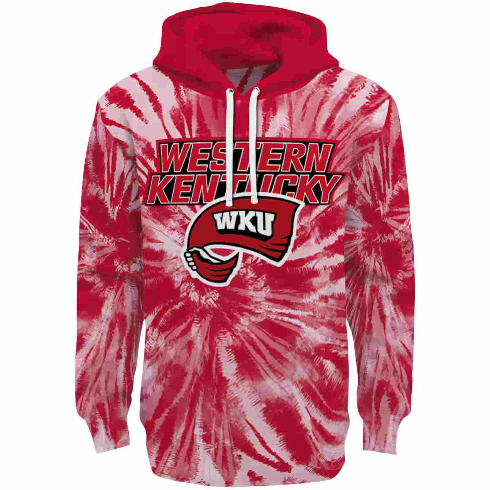 Western Kentucky Hilltoppers Tie Dye Pattern Red Hoodie